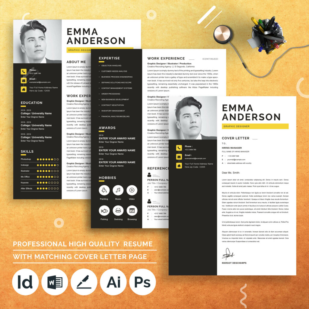 Graphic Design Resume Template | Creative Professional Resume Template ...