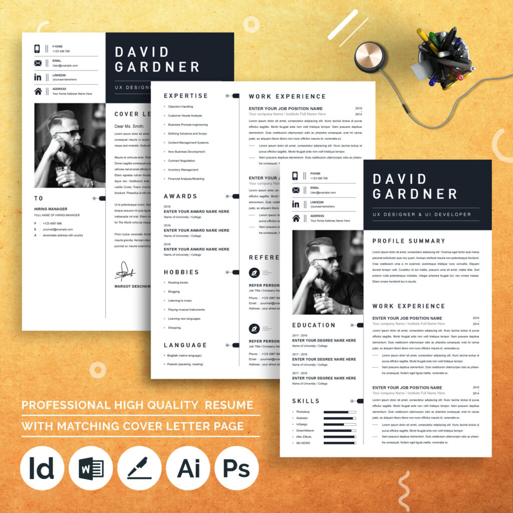 UX Designer & UI Developer CV Template | Resume Template - MasterBundles