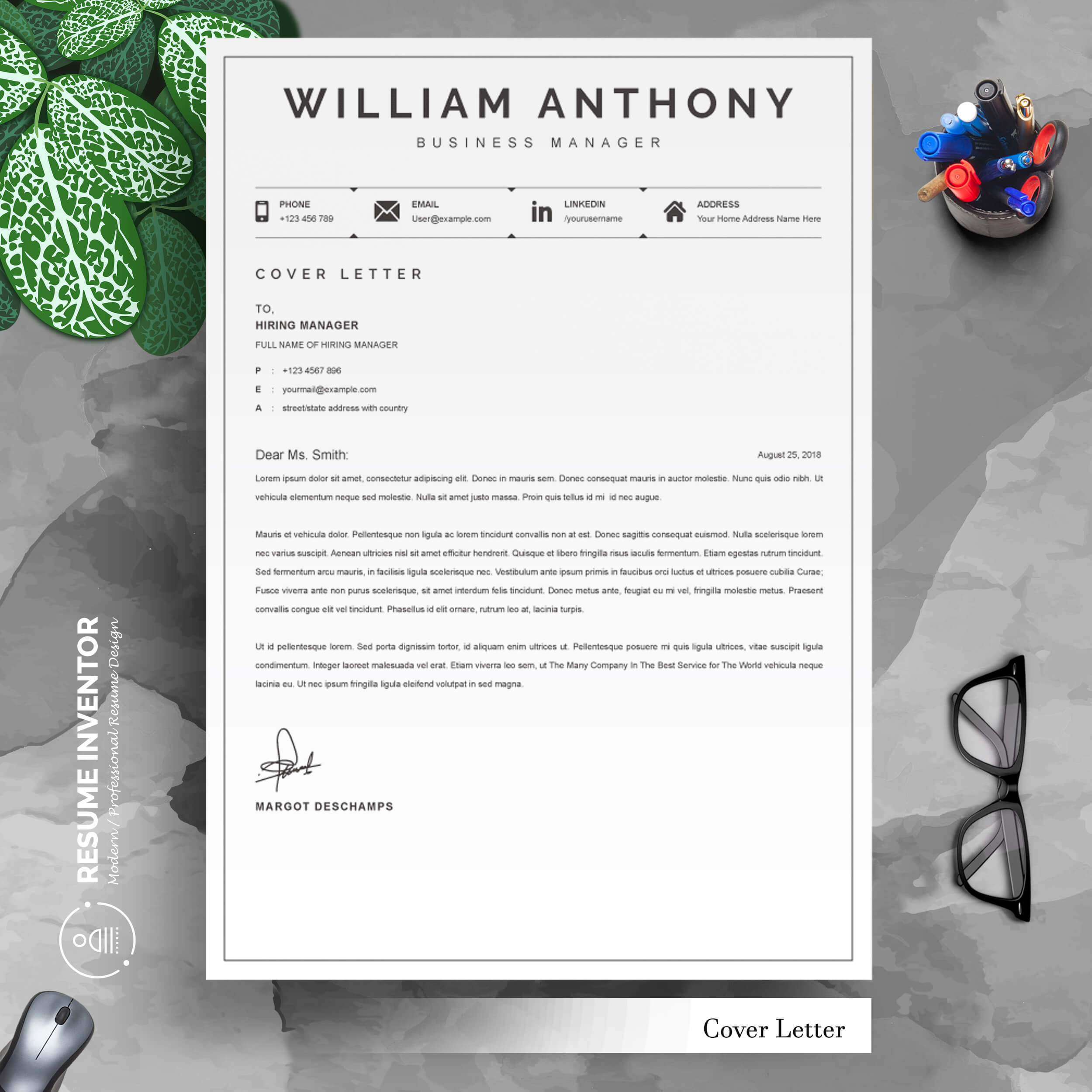 03 3 pages professional ms word aple pages eps photoshop psd resume cv design template design by resume inventor 217