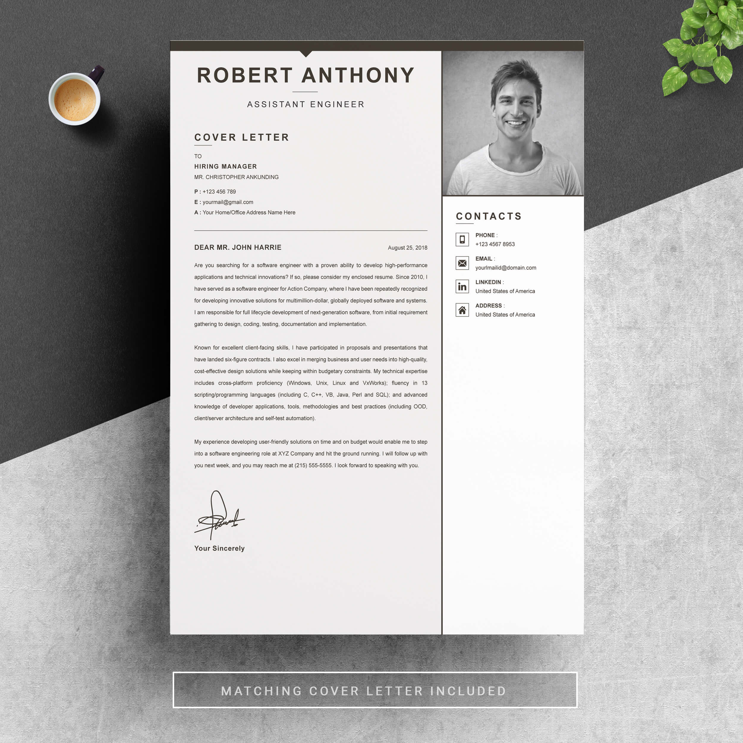 04 resume cover letter page free resume design template 1 157