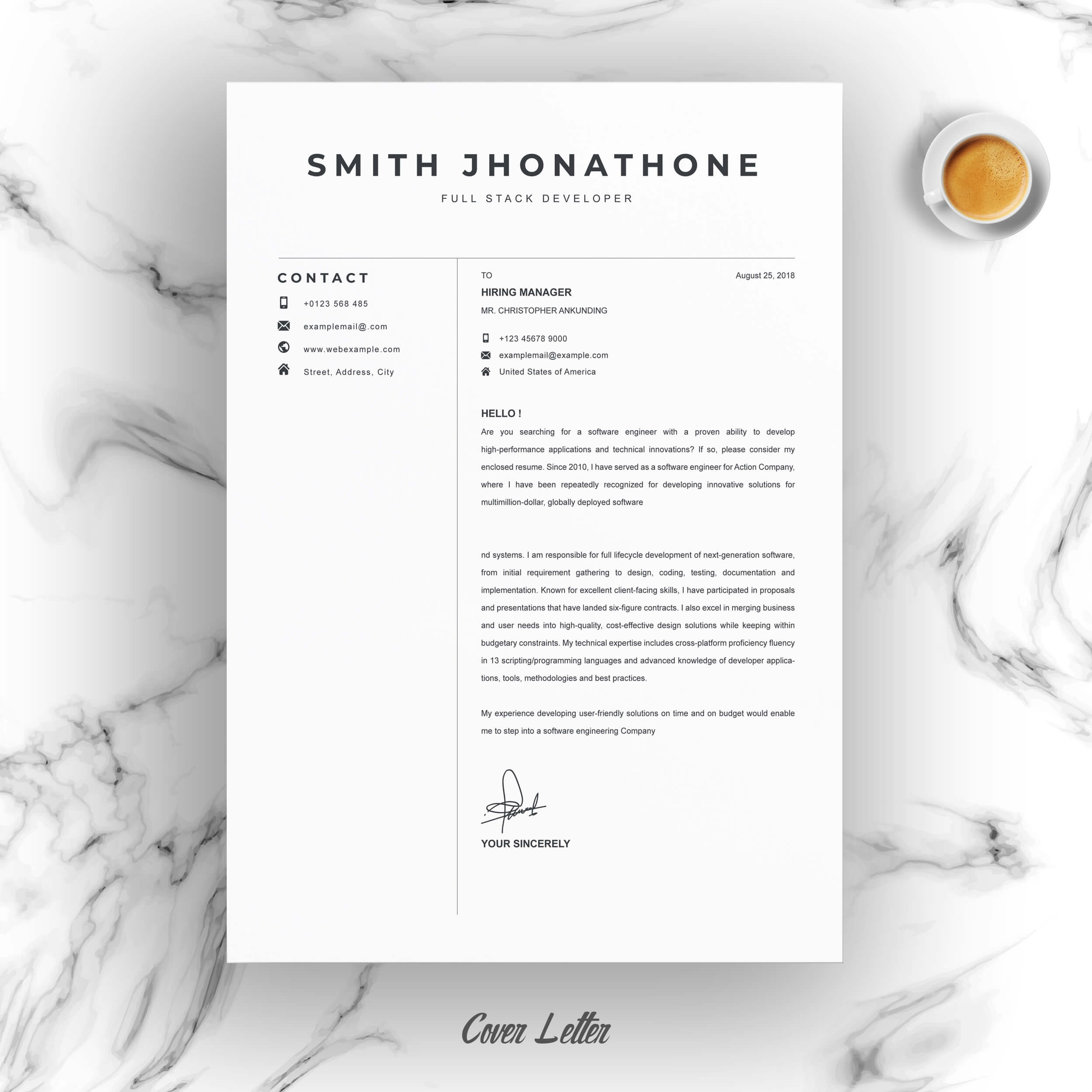 04 resume cover letter page free resume design template 1 577