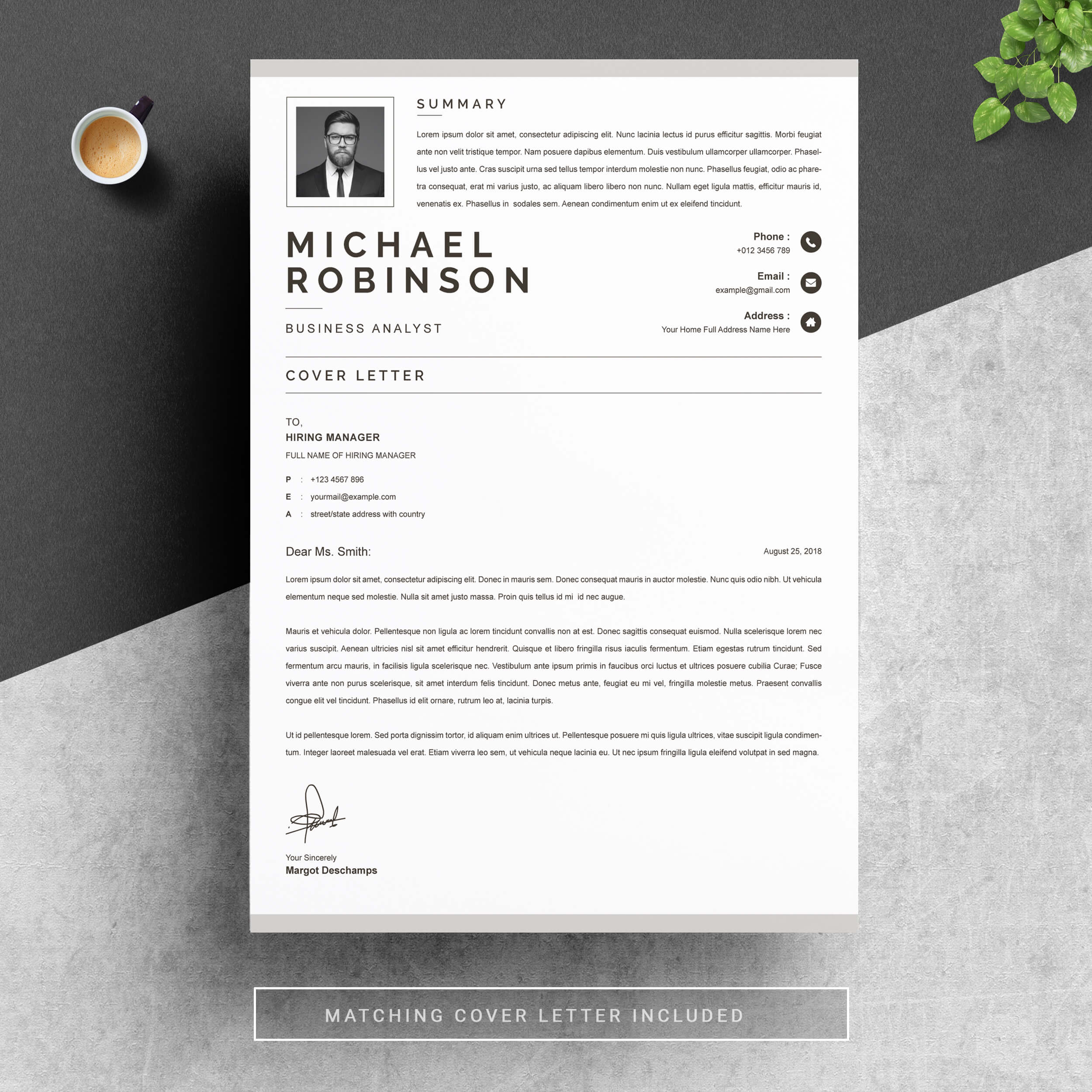 04 resume cover letter page free resume design template 1 594