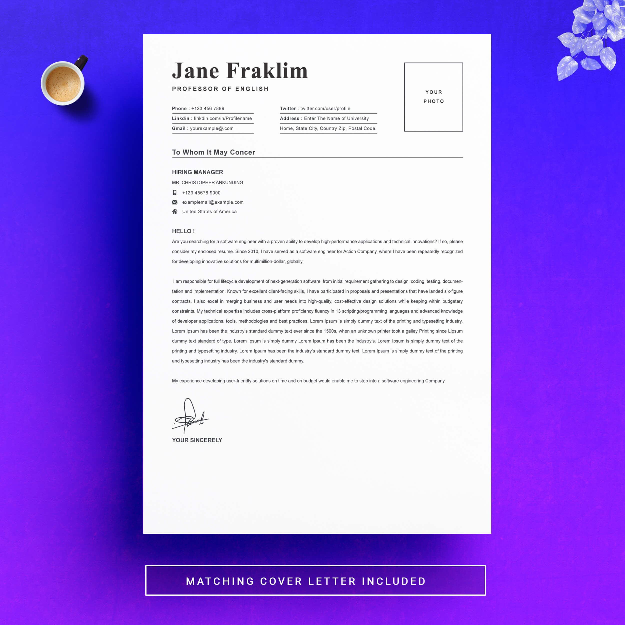 04 resume cover letter page free resume design template 1 937