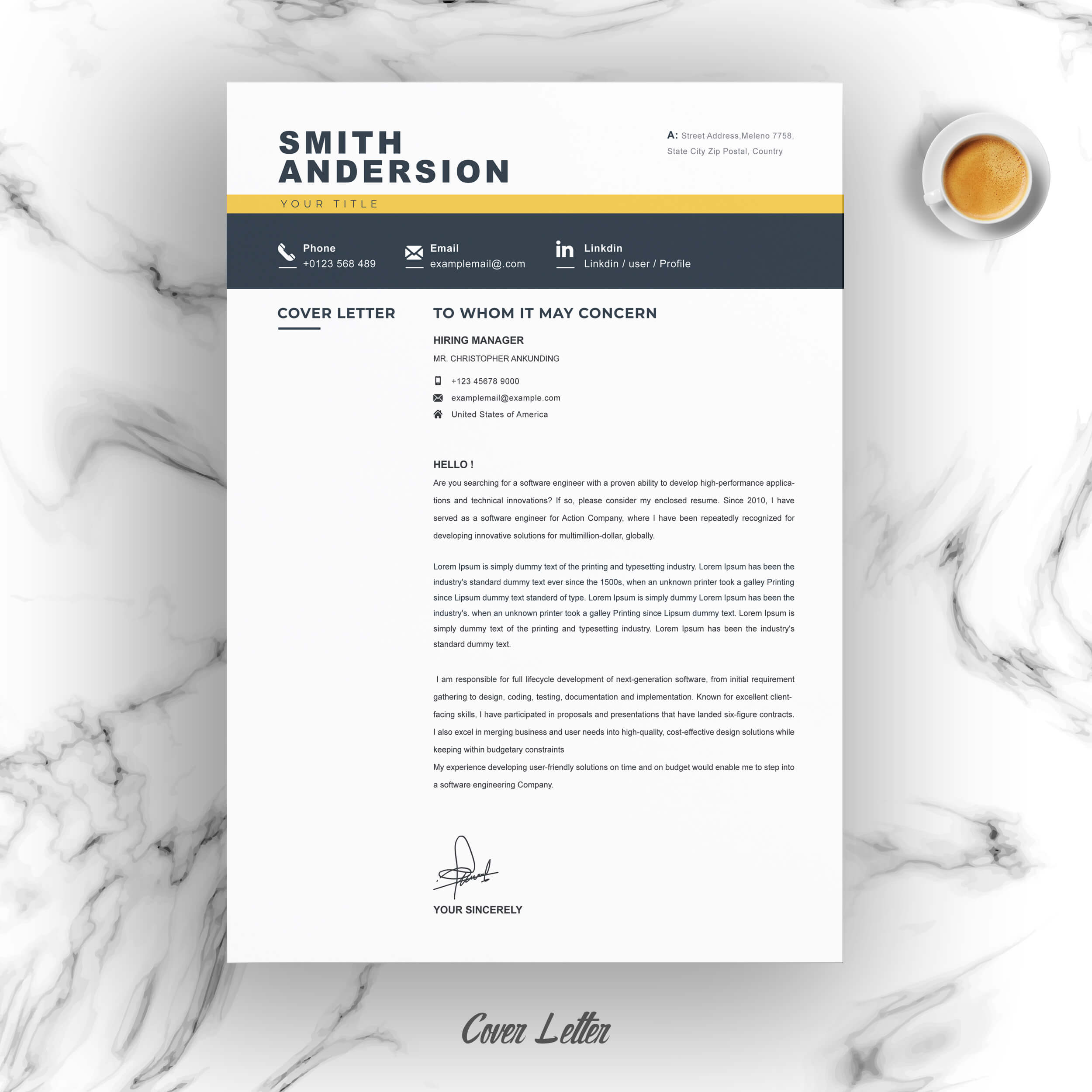 04 resume cover letter page free resume design template 10 391