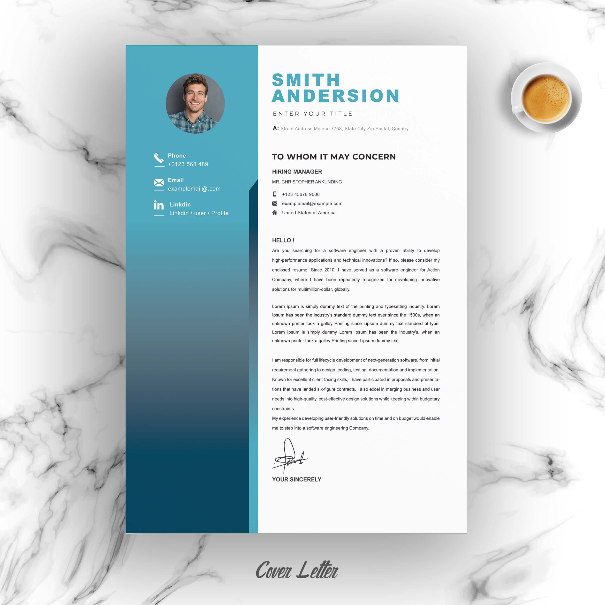 04 resume cover letter page free resume design template 12 743