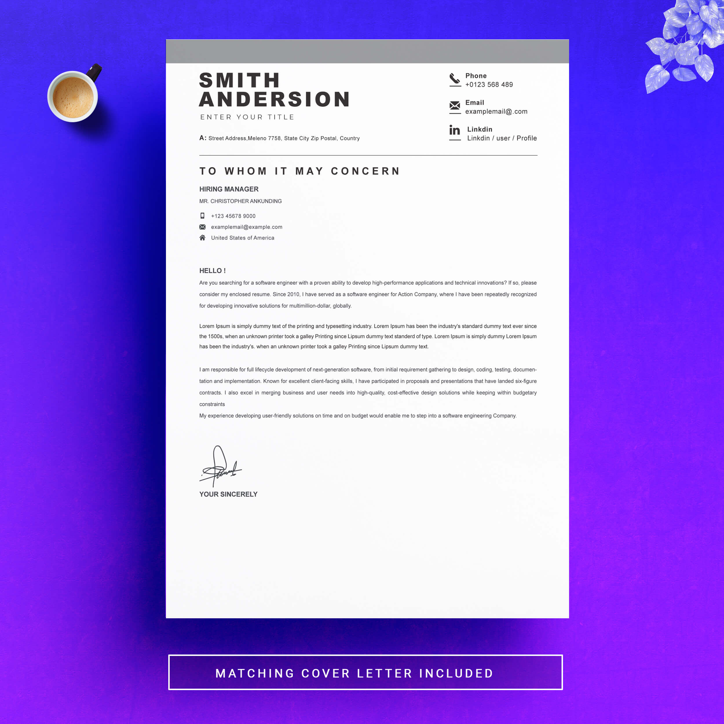04 resume cover letter page free resume design template 13 76