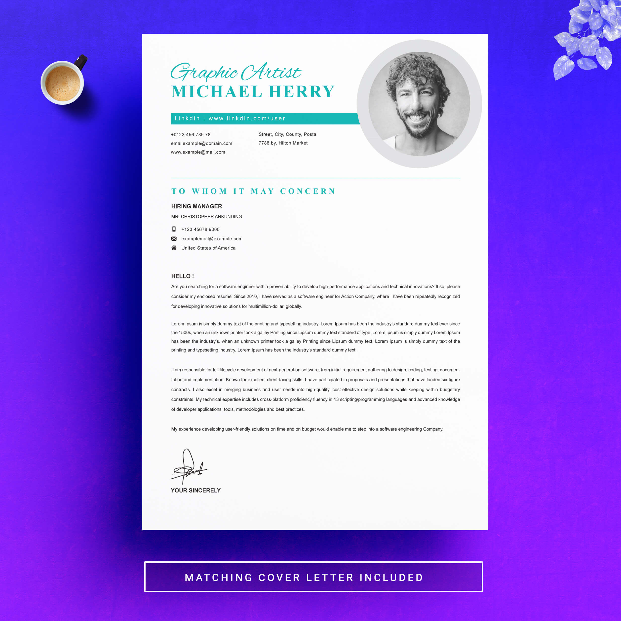 04 resume cover letter page free resume design template 15 204