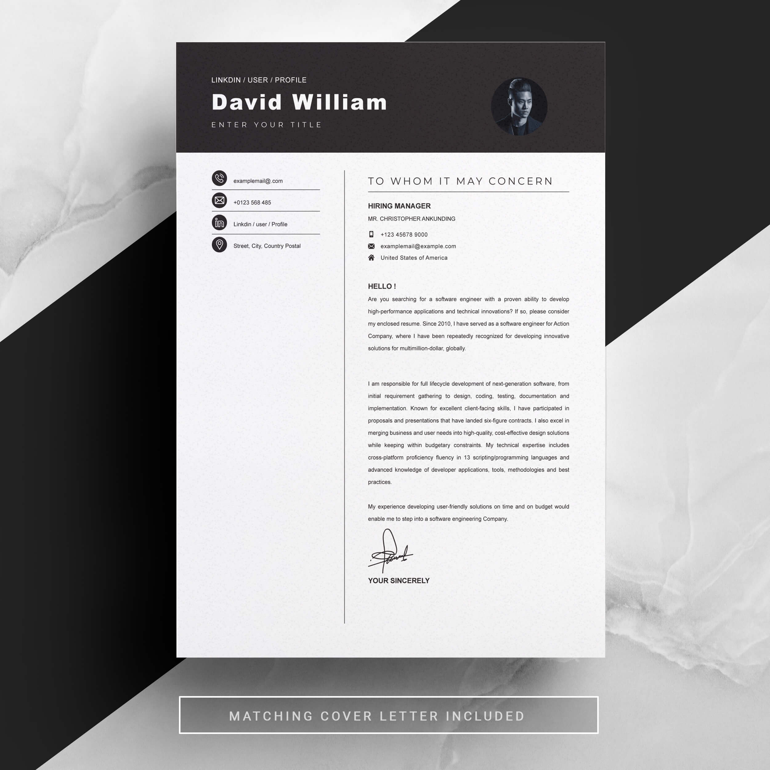 04 resume cover letter page free resume design template 195