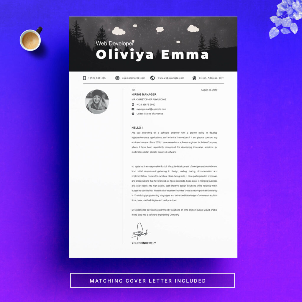 Modern Resume Template | CV Template | Web Developer Resume Template ...
