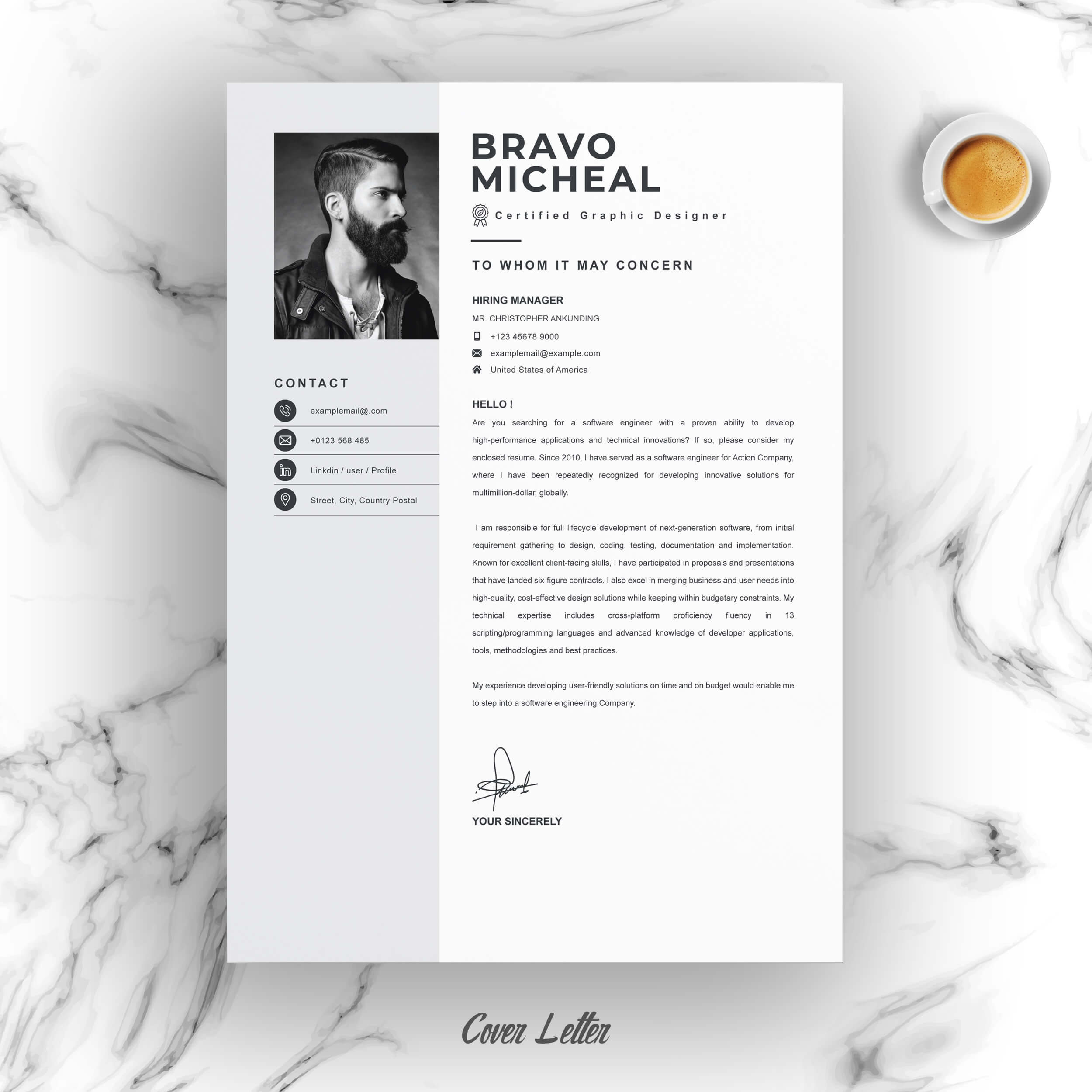 04 resume cover letter page free resume design template 2 767