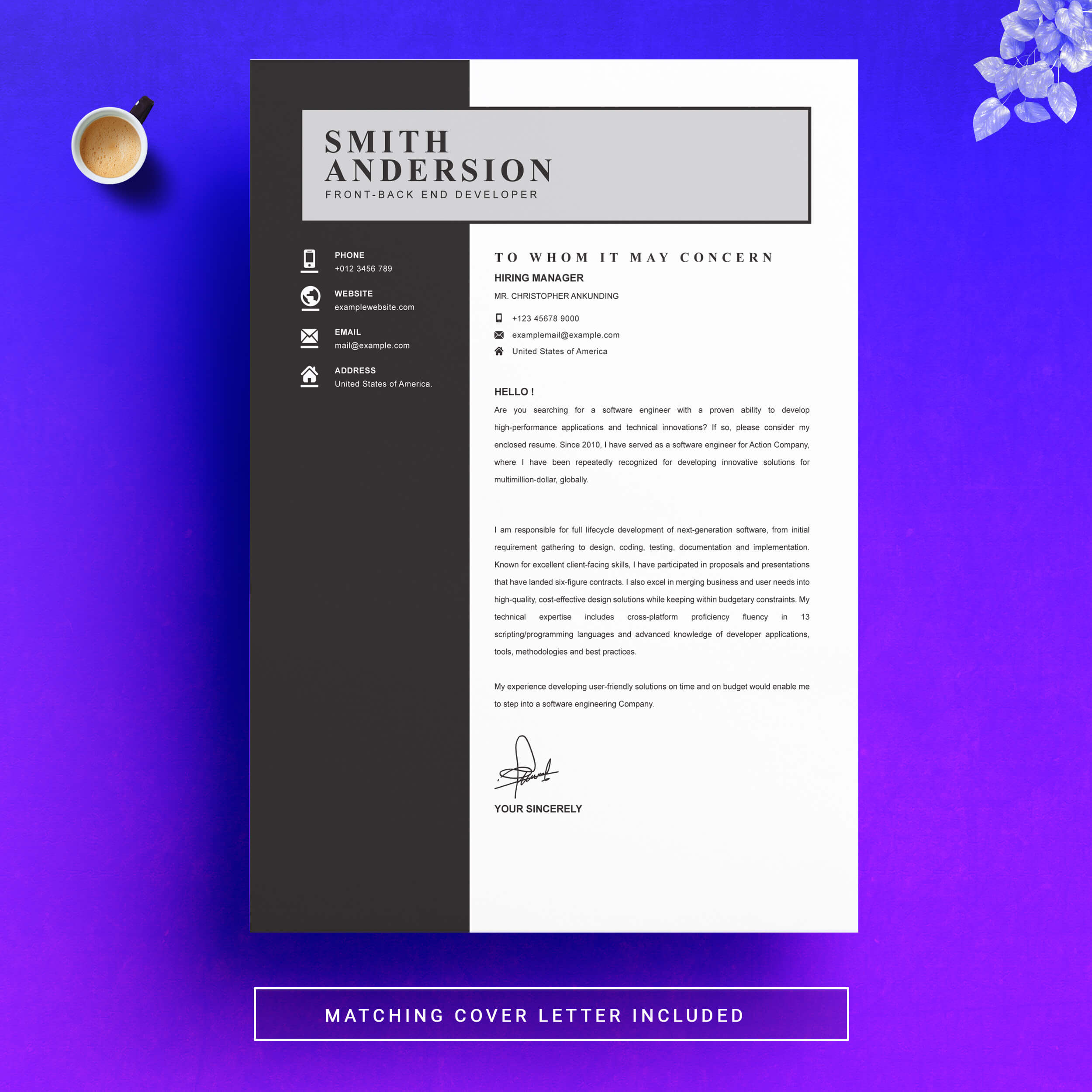 04 resume cover letter page free resume design template 3 984