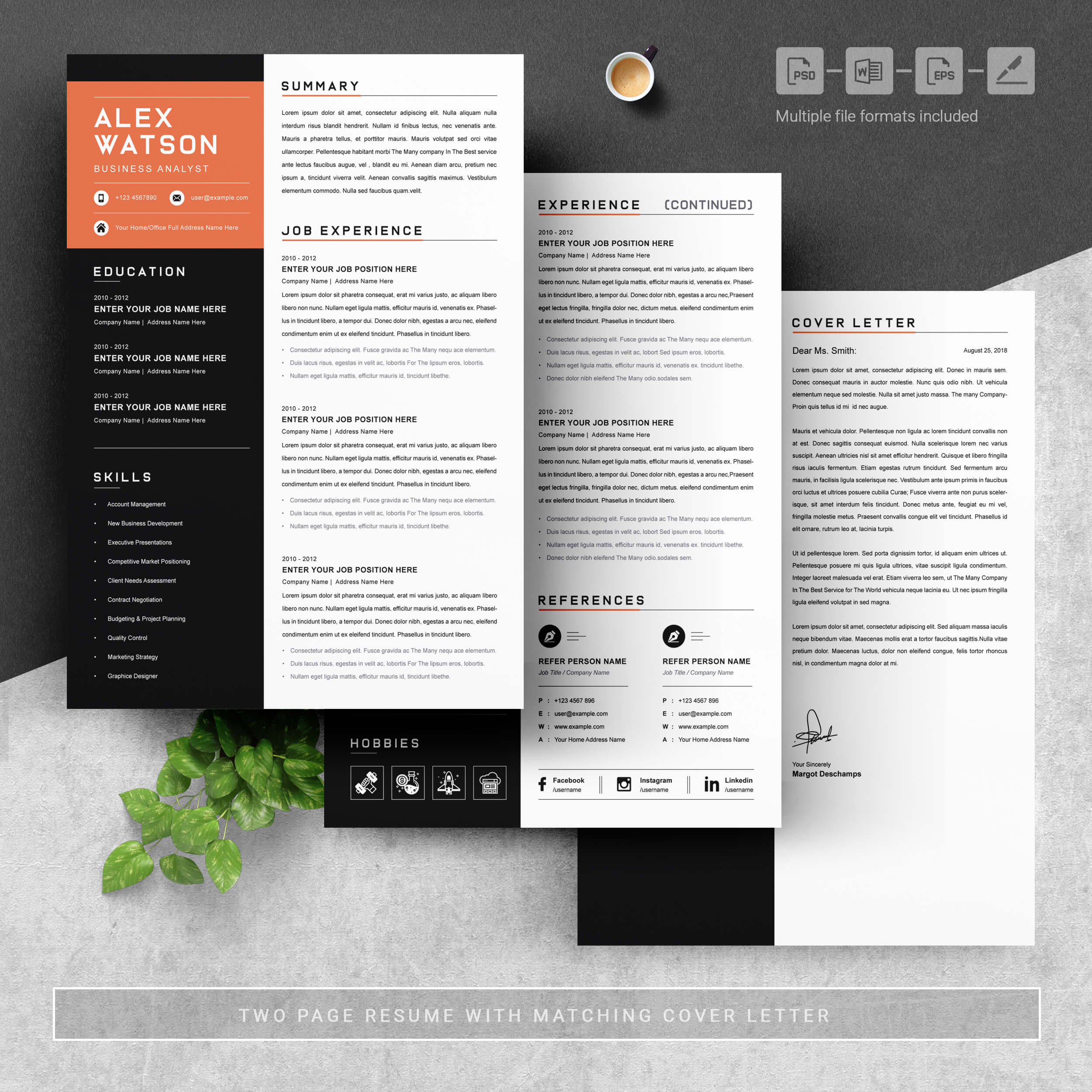 04 resume cover letter page free resume design template 4 451