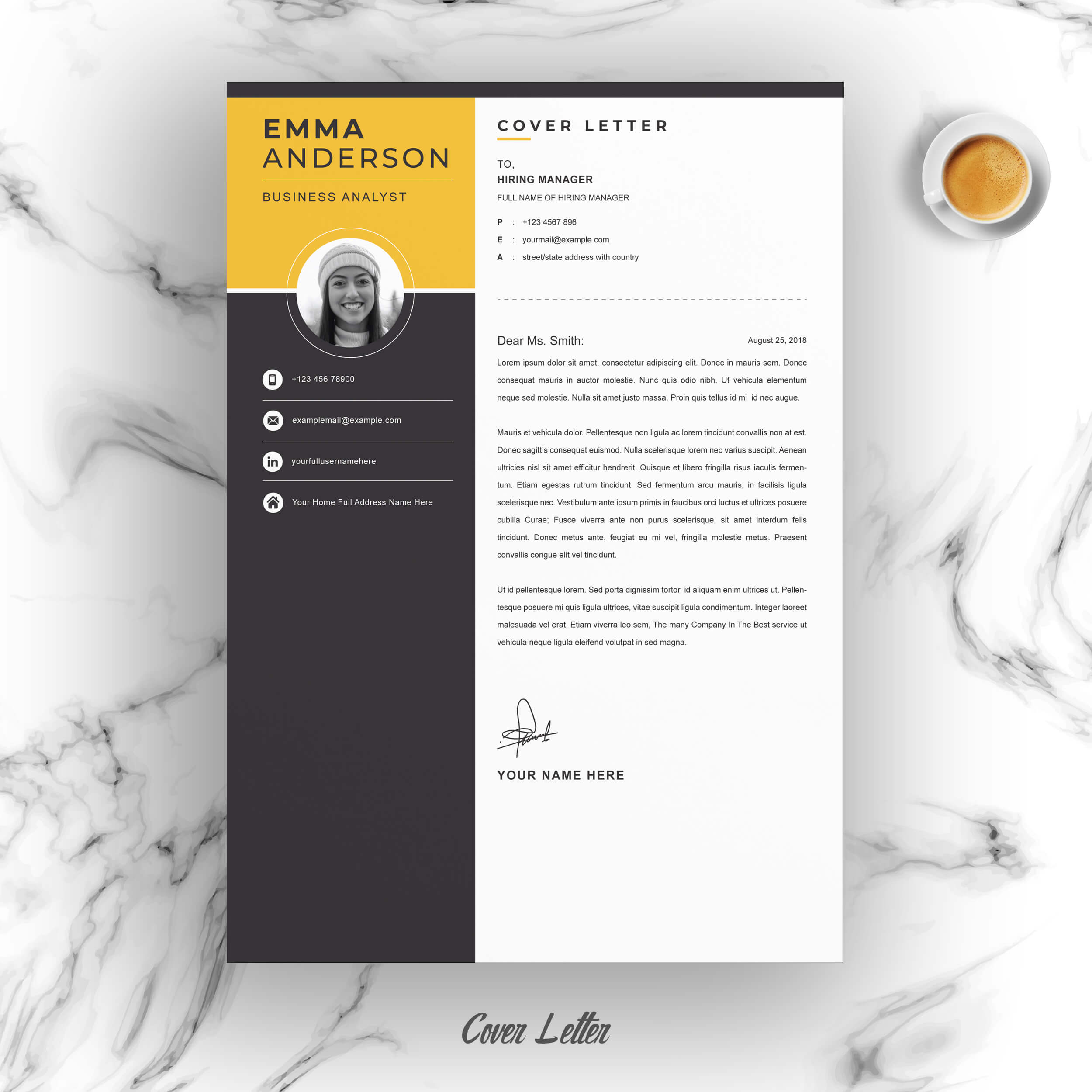 04 resume cover letter page free resume design template 5 396