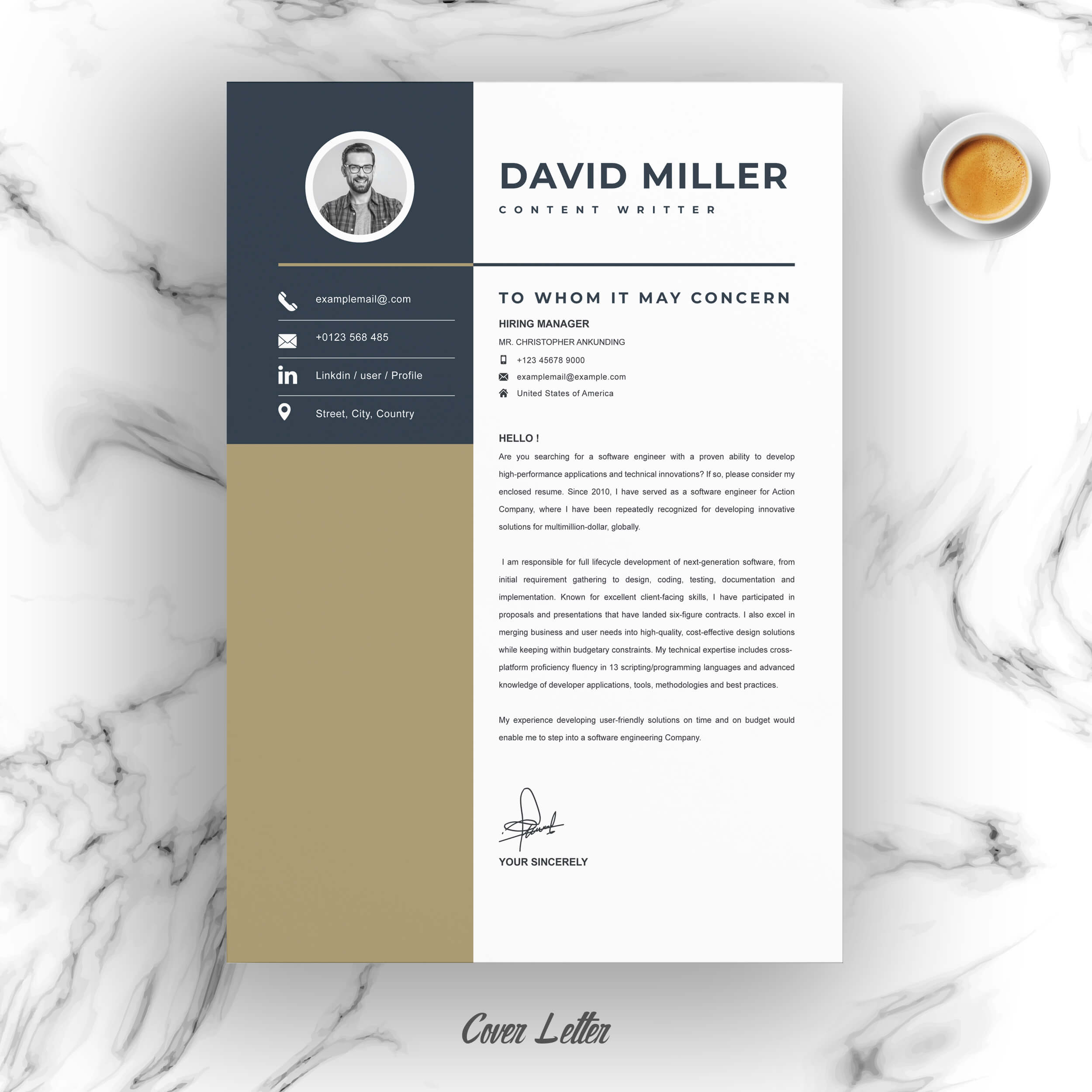 04 resume cover letter page free resume design template 5 66