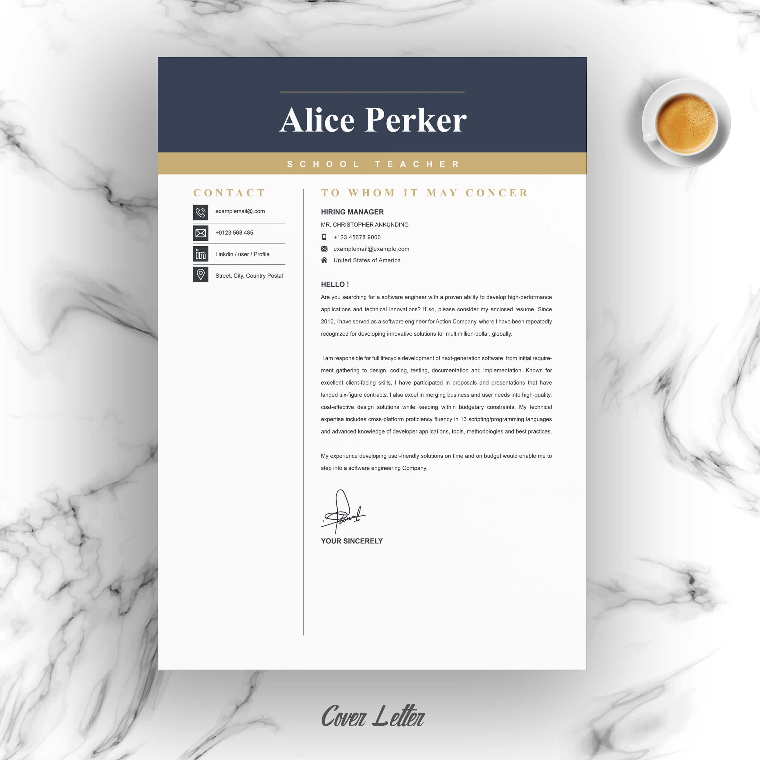 04 resume cover letter page free resume design template 578