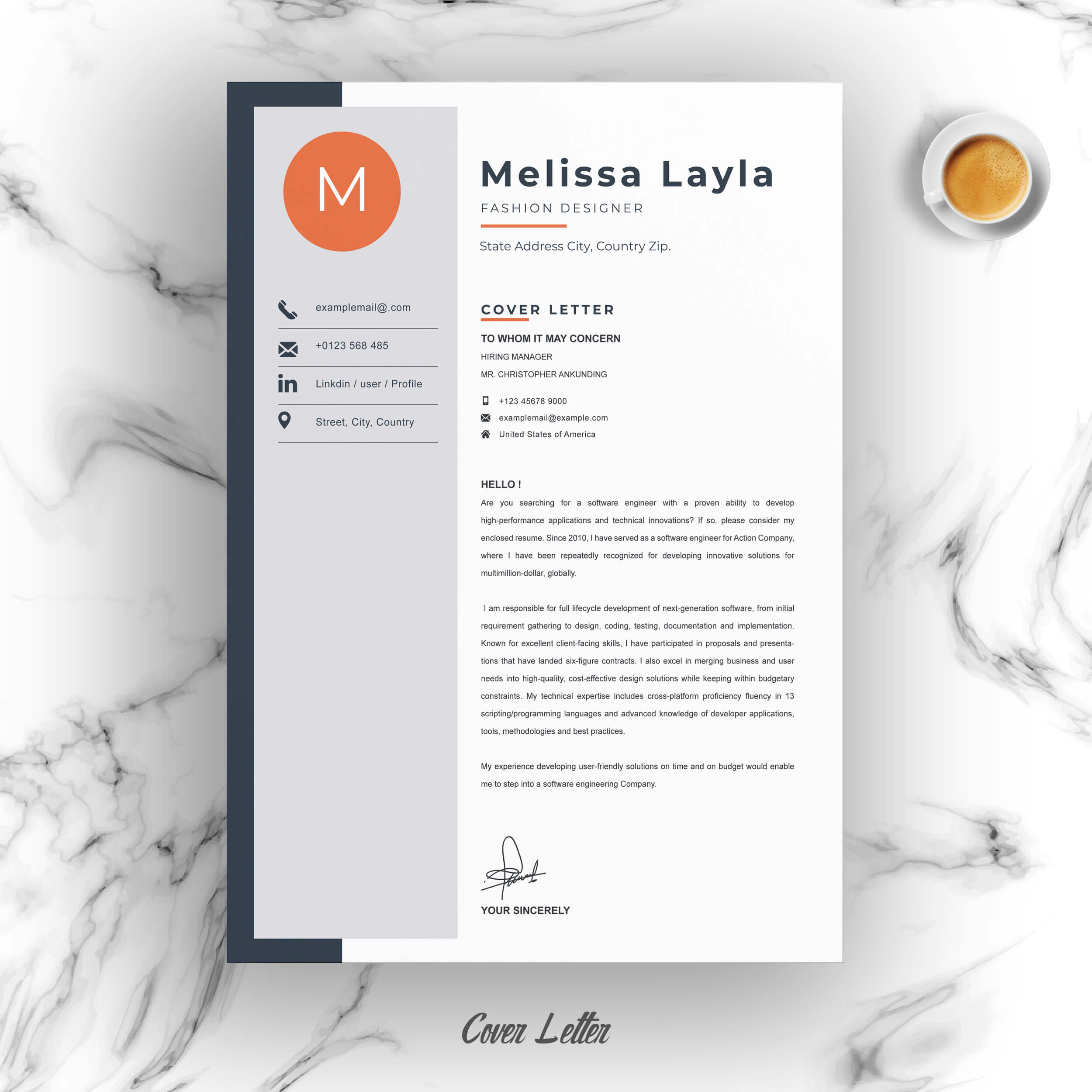 04 resume cover letter page free resume design template 6 647