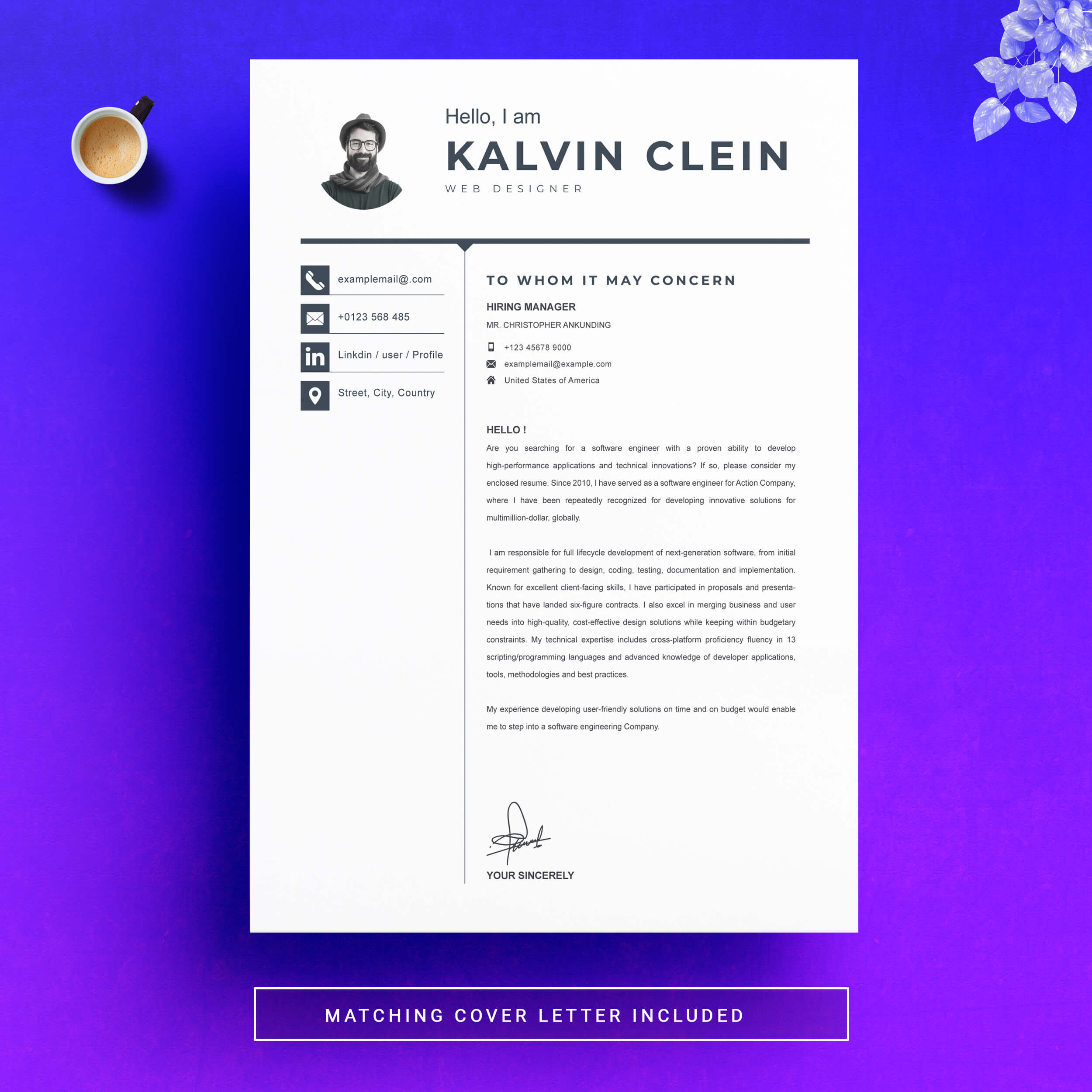 04 resume cover letter page free resume design template 7 106