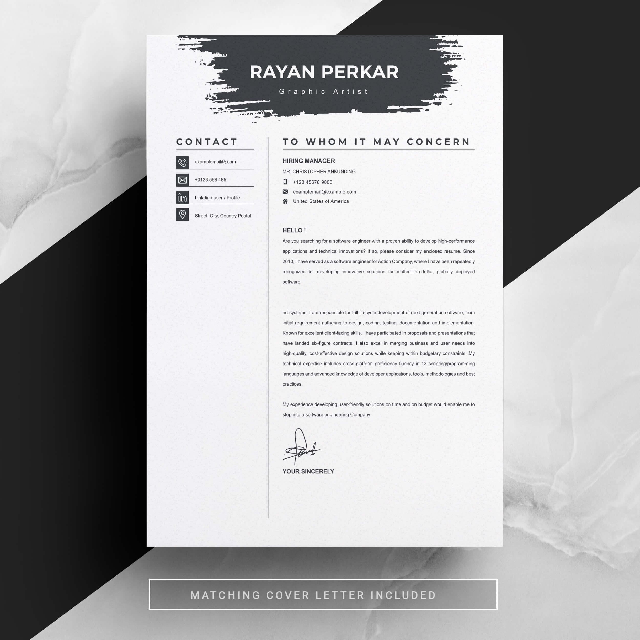 04 resume cover letter page free resume design template 7 57