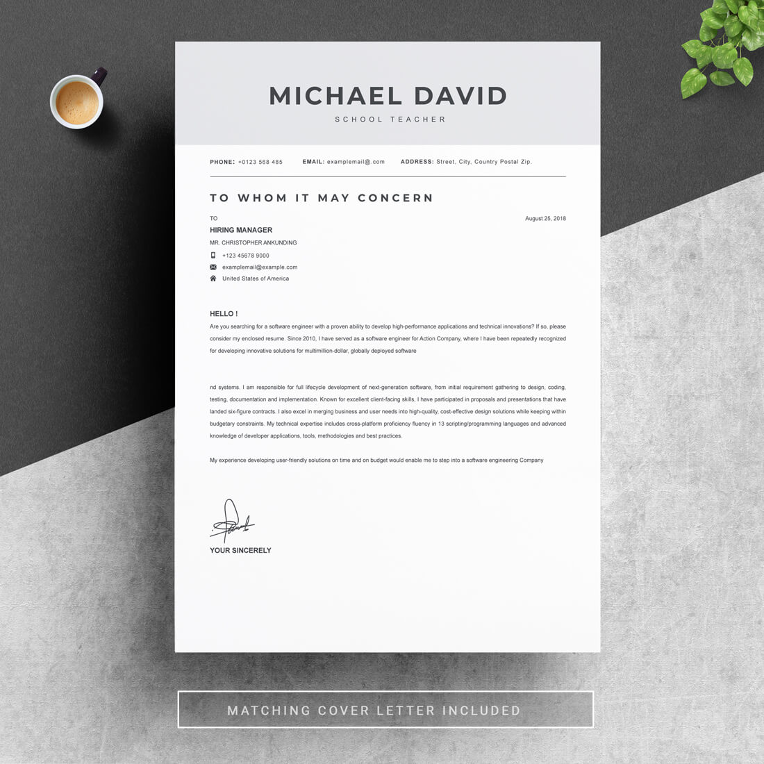 04 resume cover letter page free resume design template 853