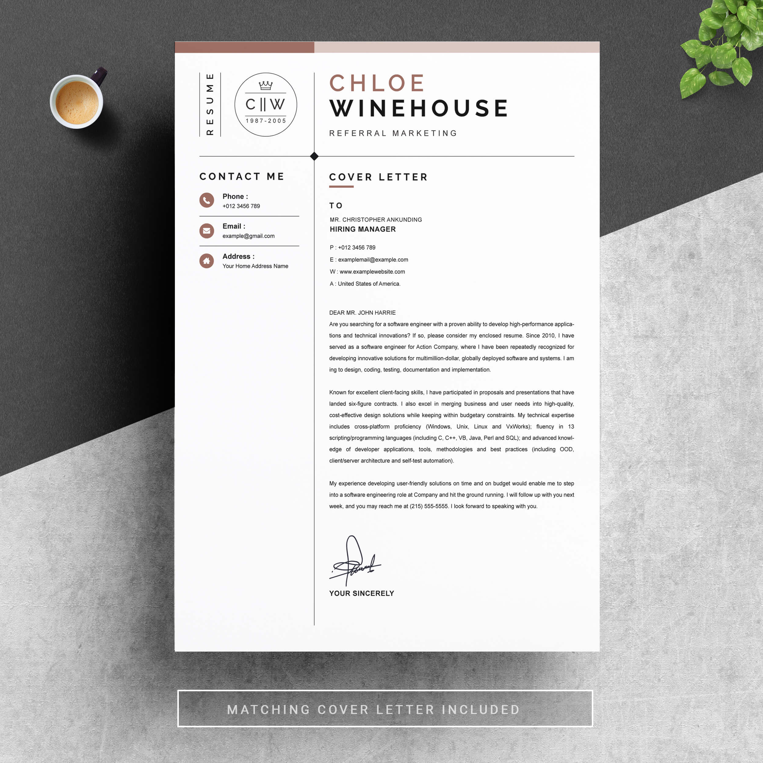 04 resume cover letter page free resume design template 86