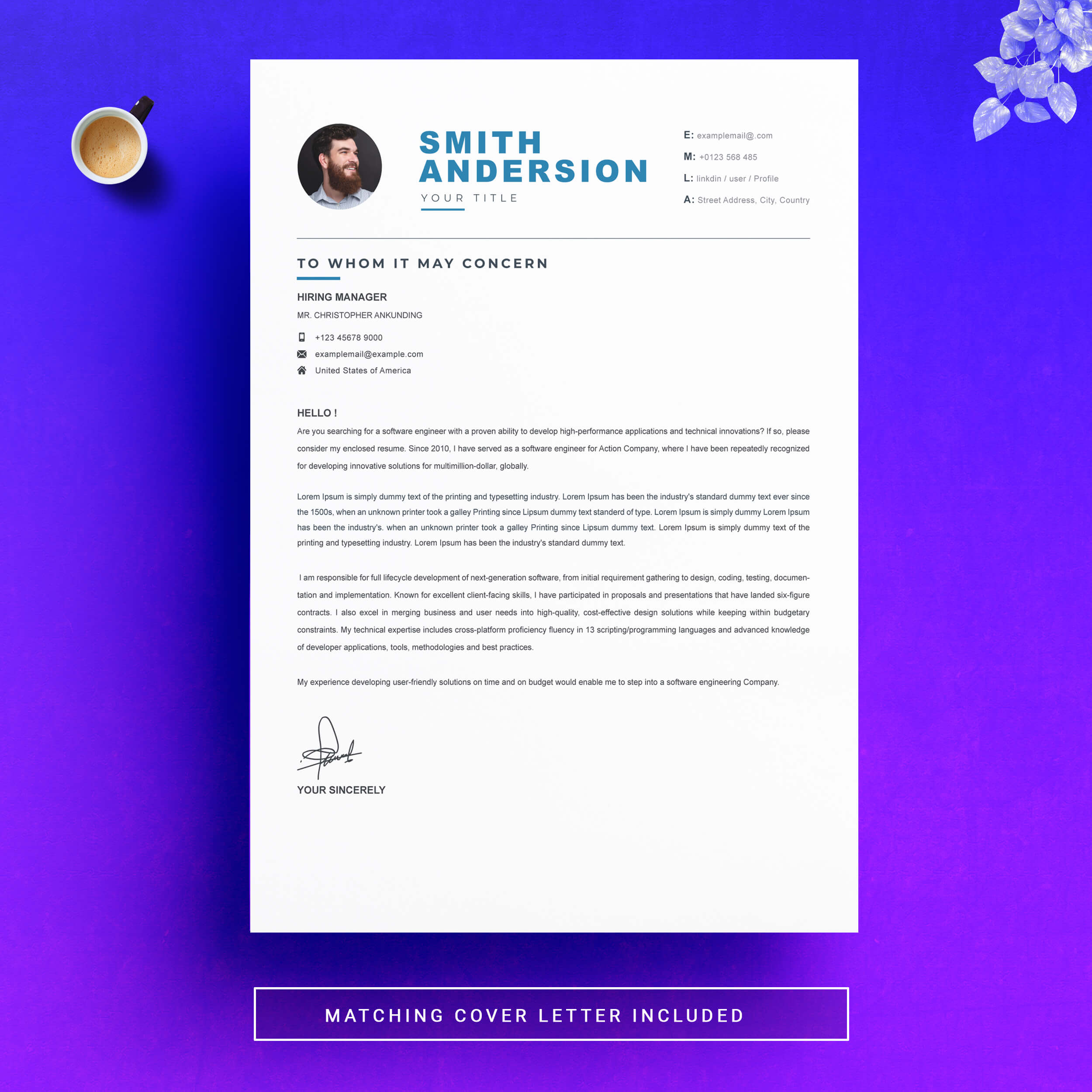 04 resume cover letter page free resume design template 9 925