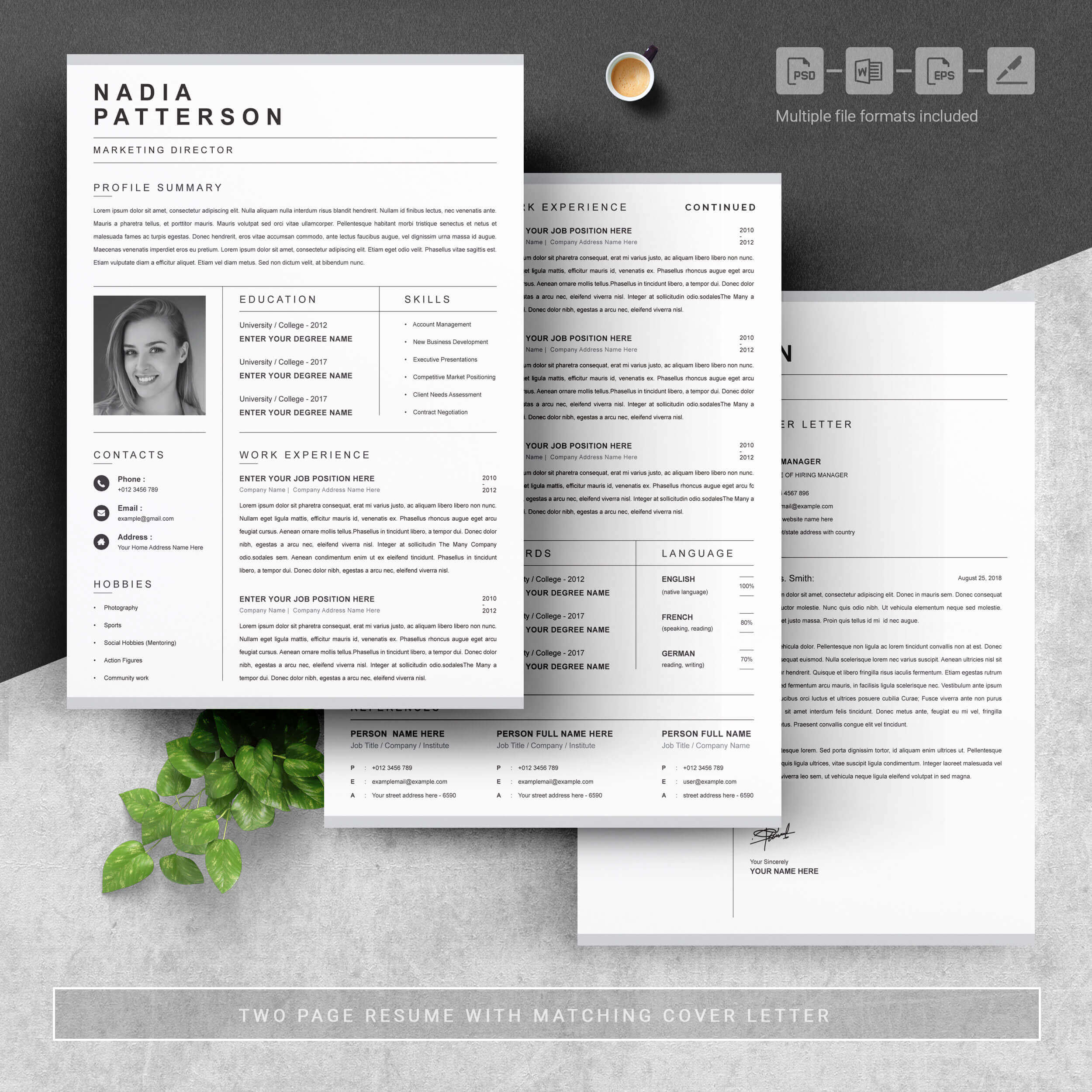 04 3 pages free resume design template 1 1 341