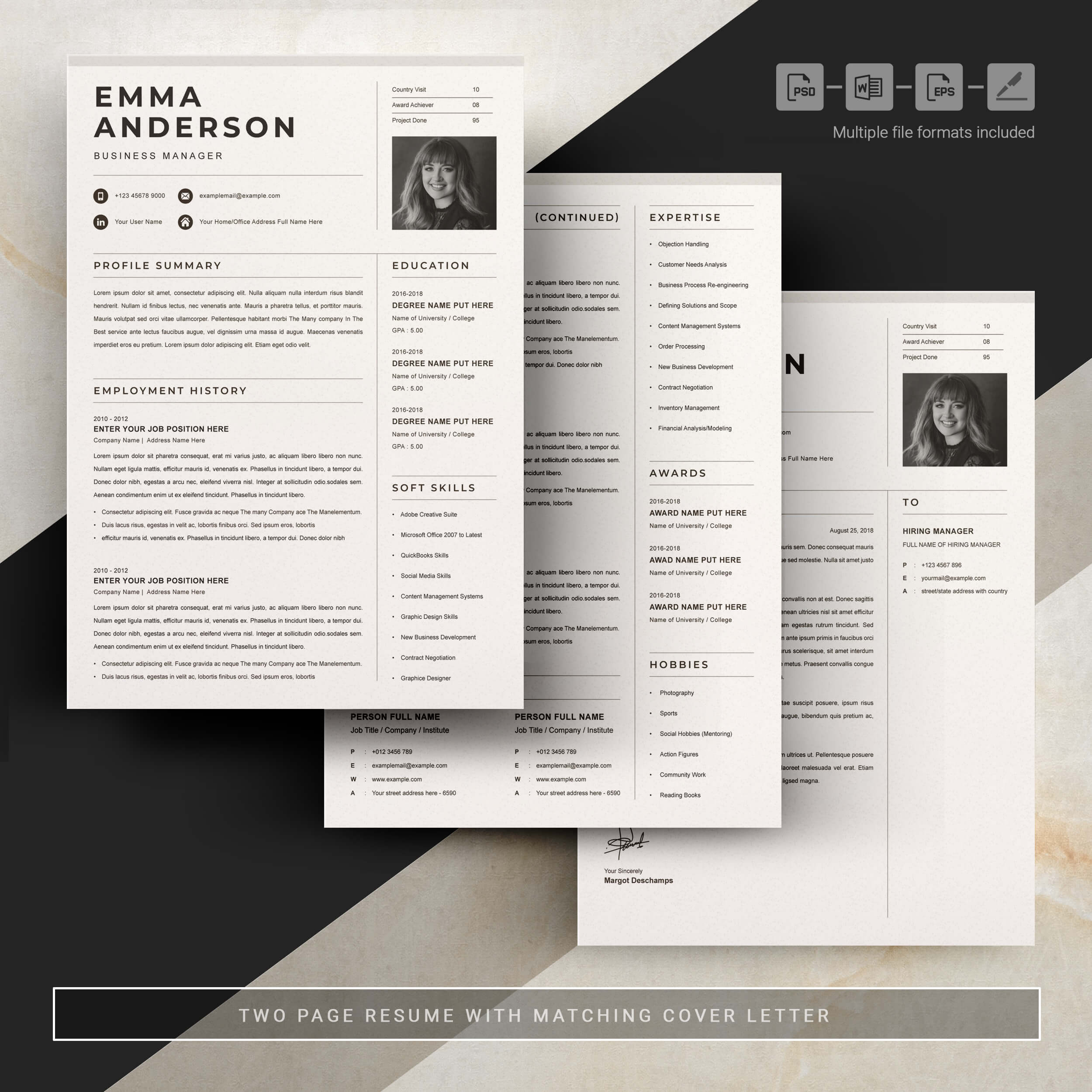 04 3 pages free resume design template 1 400