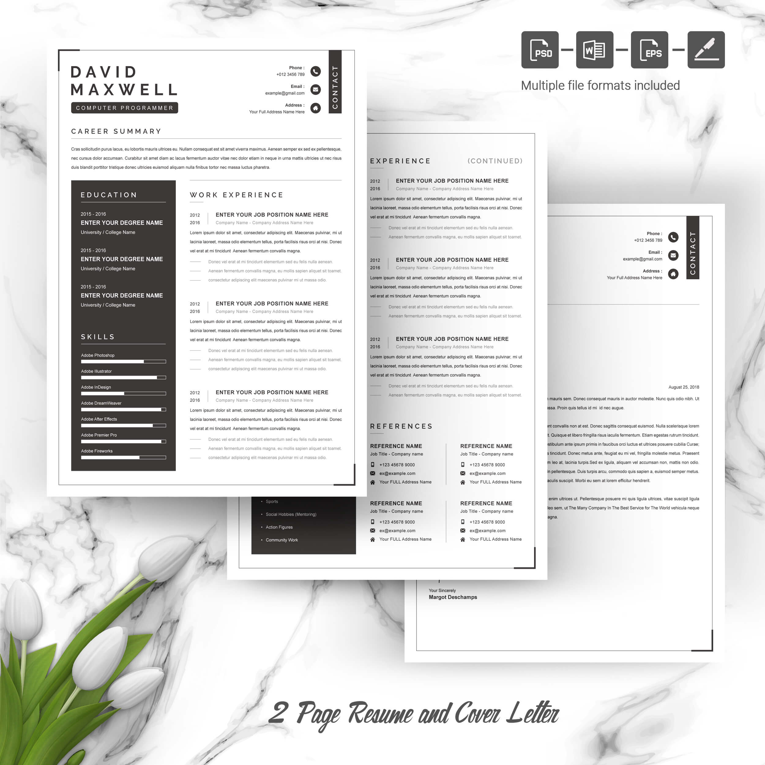 04 3 pages free resume design template 1 799