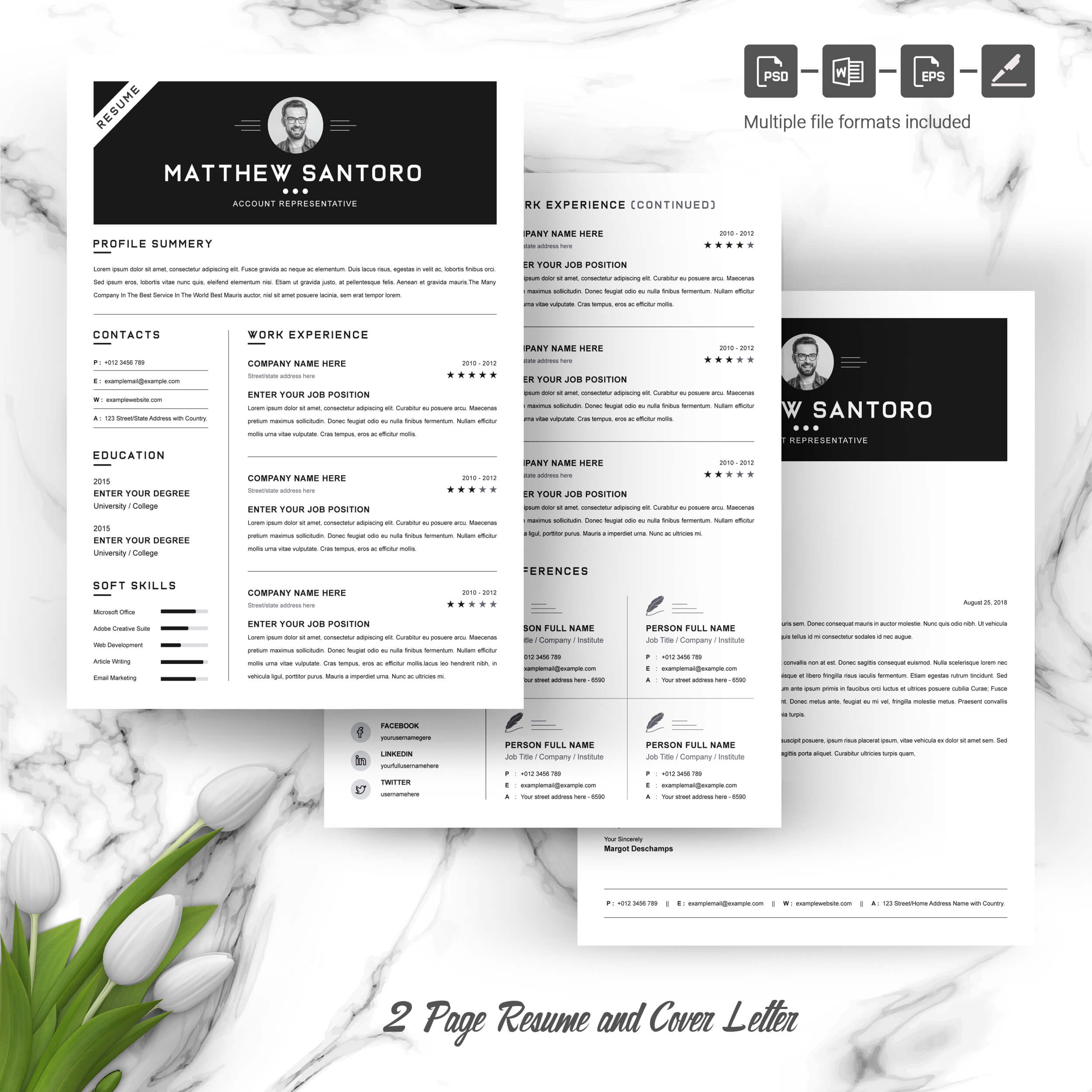 04 3 pages free resume design template 146