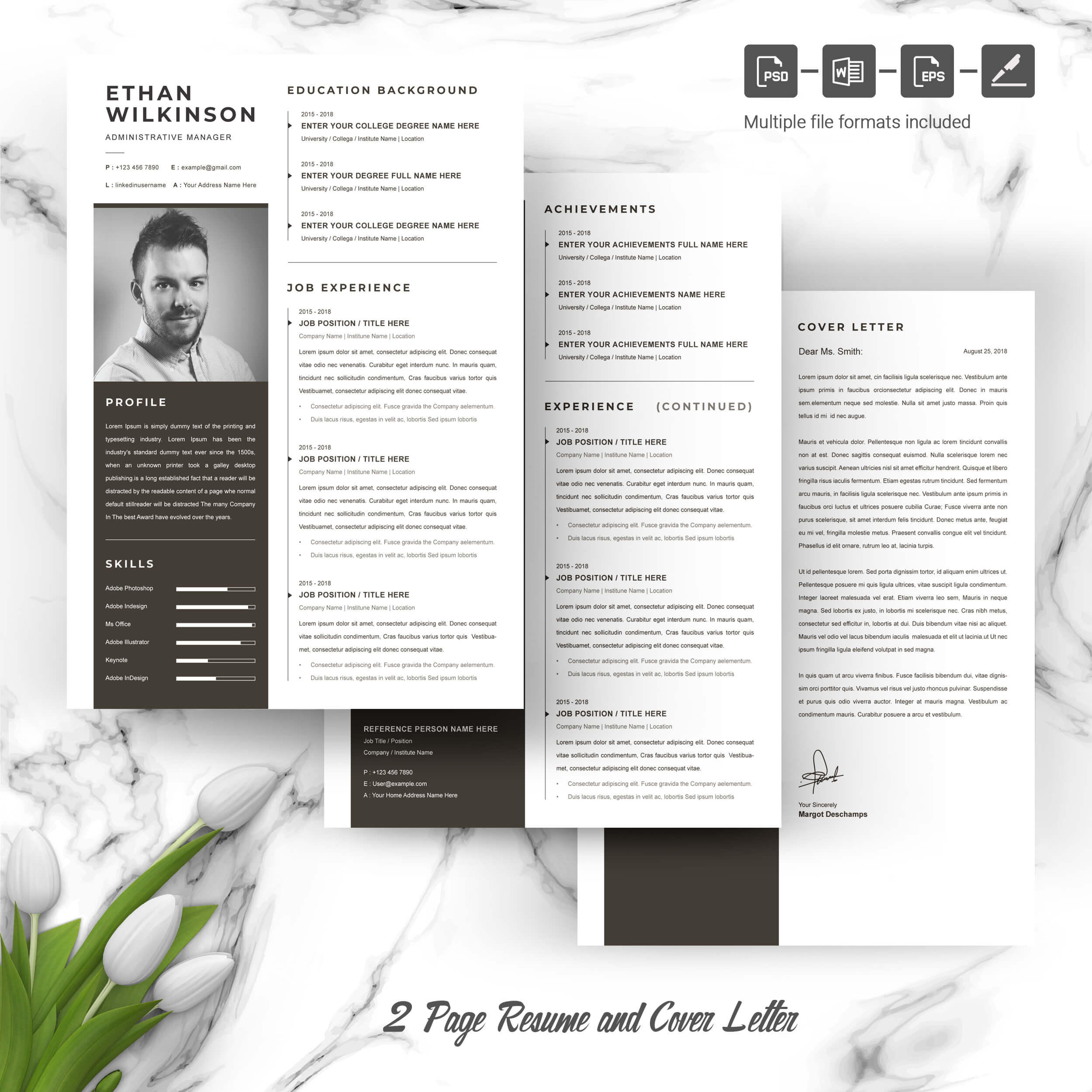 04 3 pages free resume design template 2 225