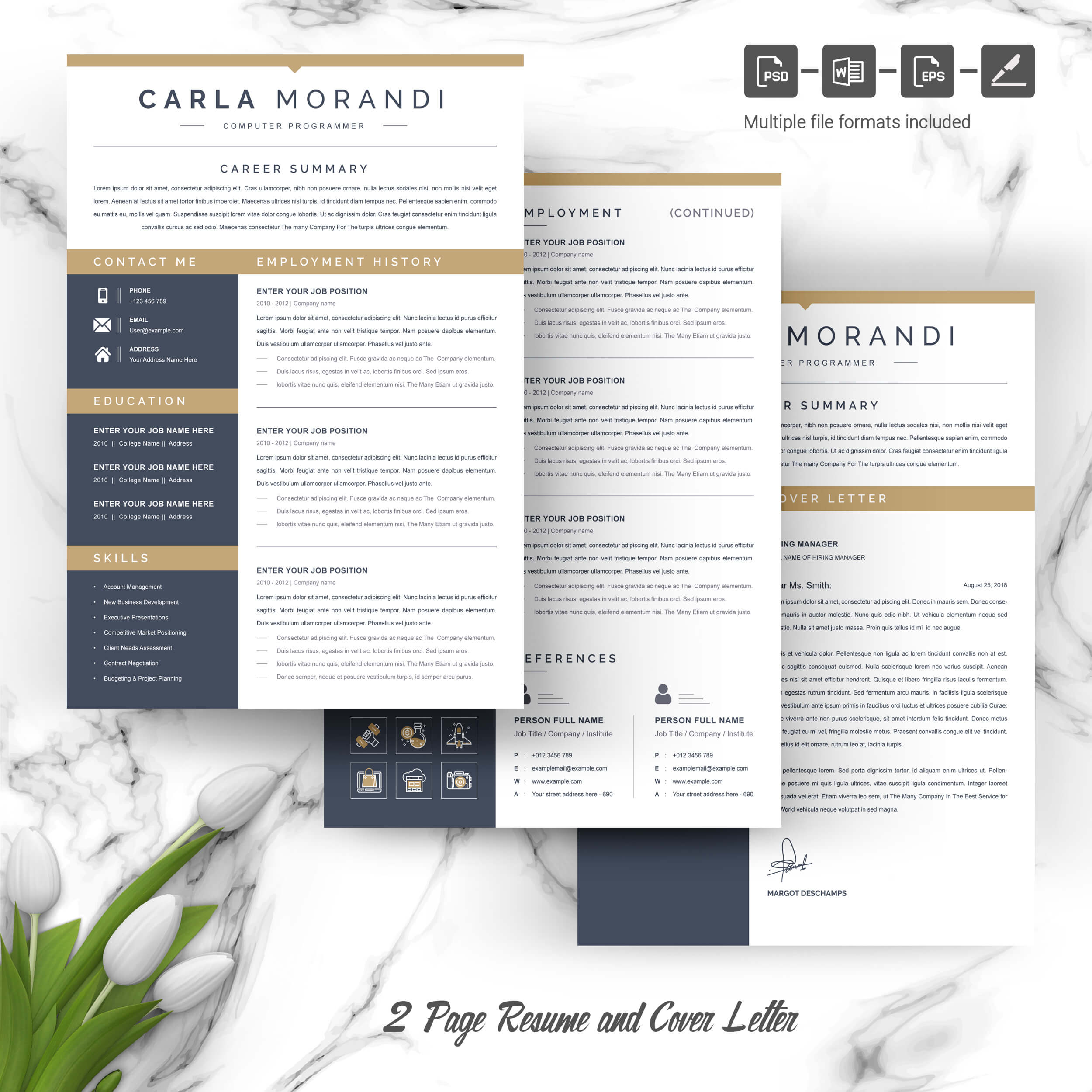 04 3 pages free resume design template 3 422