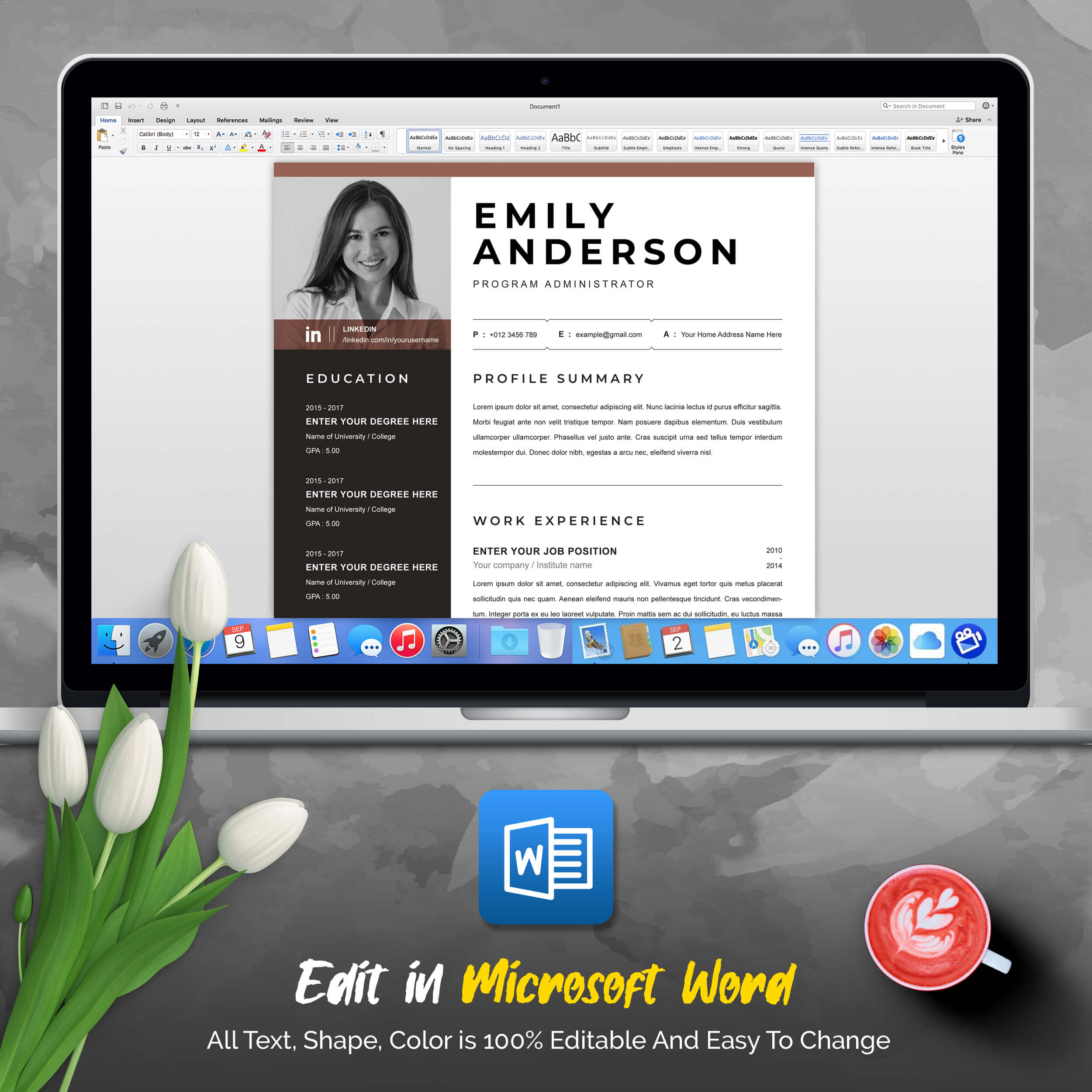 04 3 pages professional ms word aple pages eps photoshop psd resume cv design template design by resume inventor 1 904