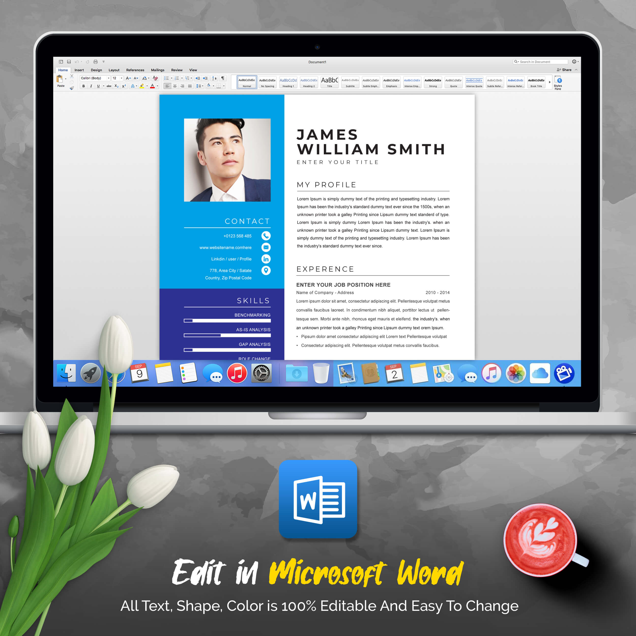 04 3 pages professional ms word aple pages eps photoshop psd resume cv design template design by resume inventor 739