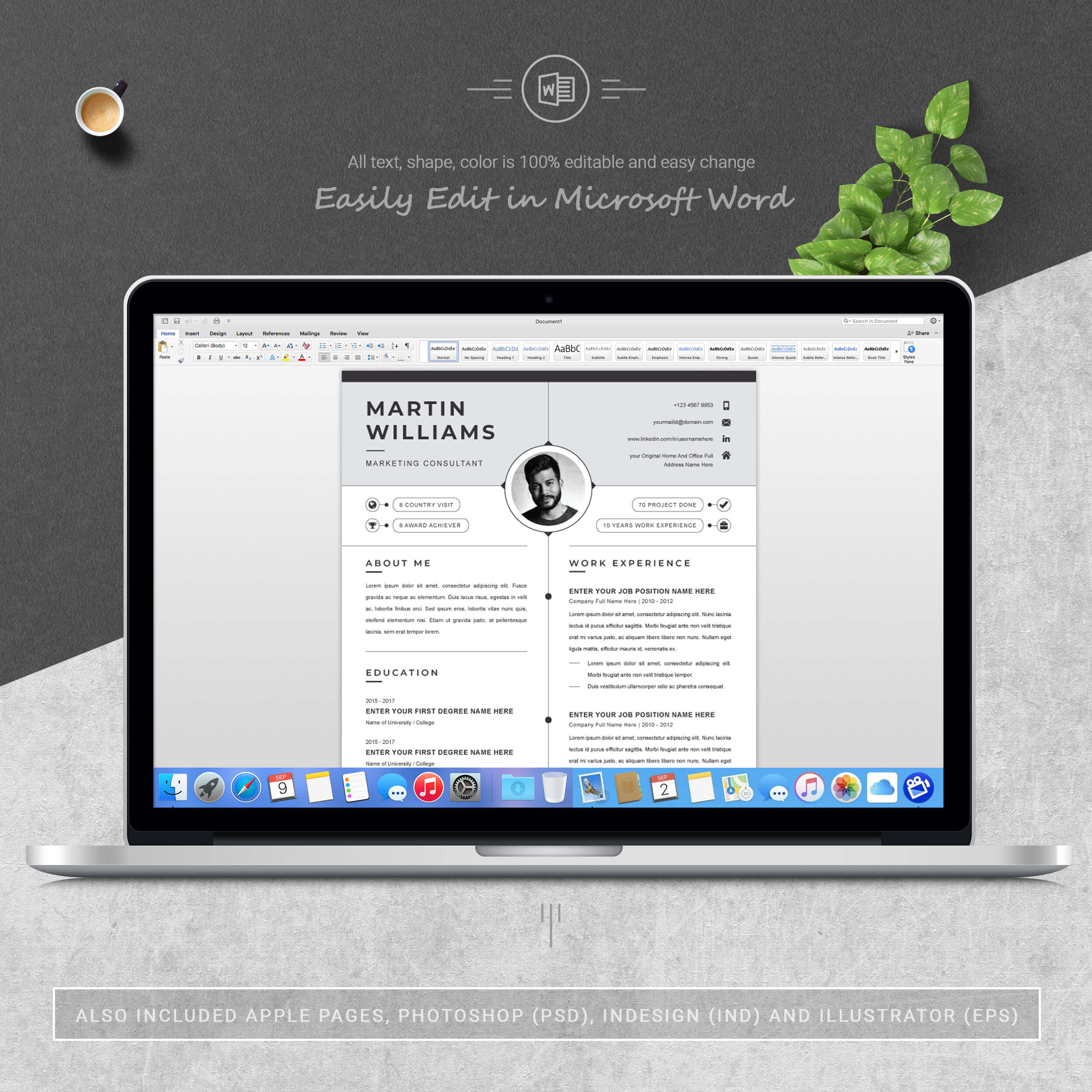 05 3 pages free resume design template 654