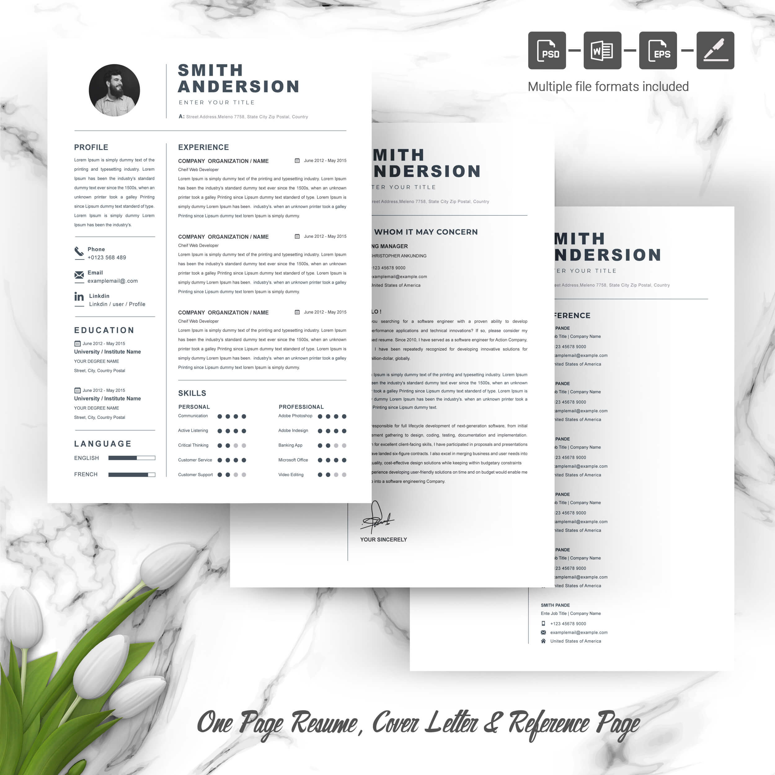 05 3 pages free resume design template 751