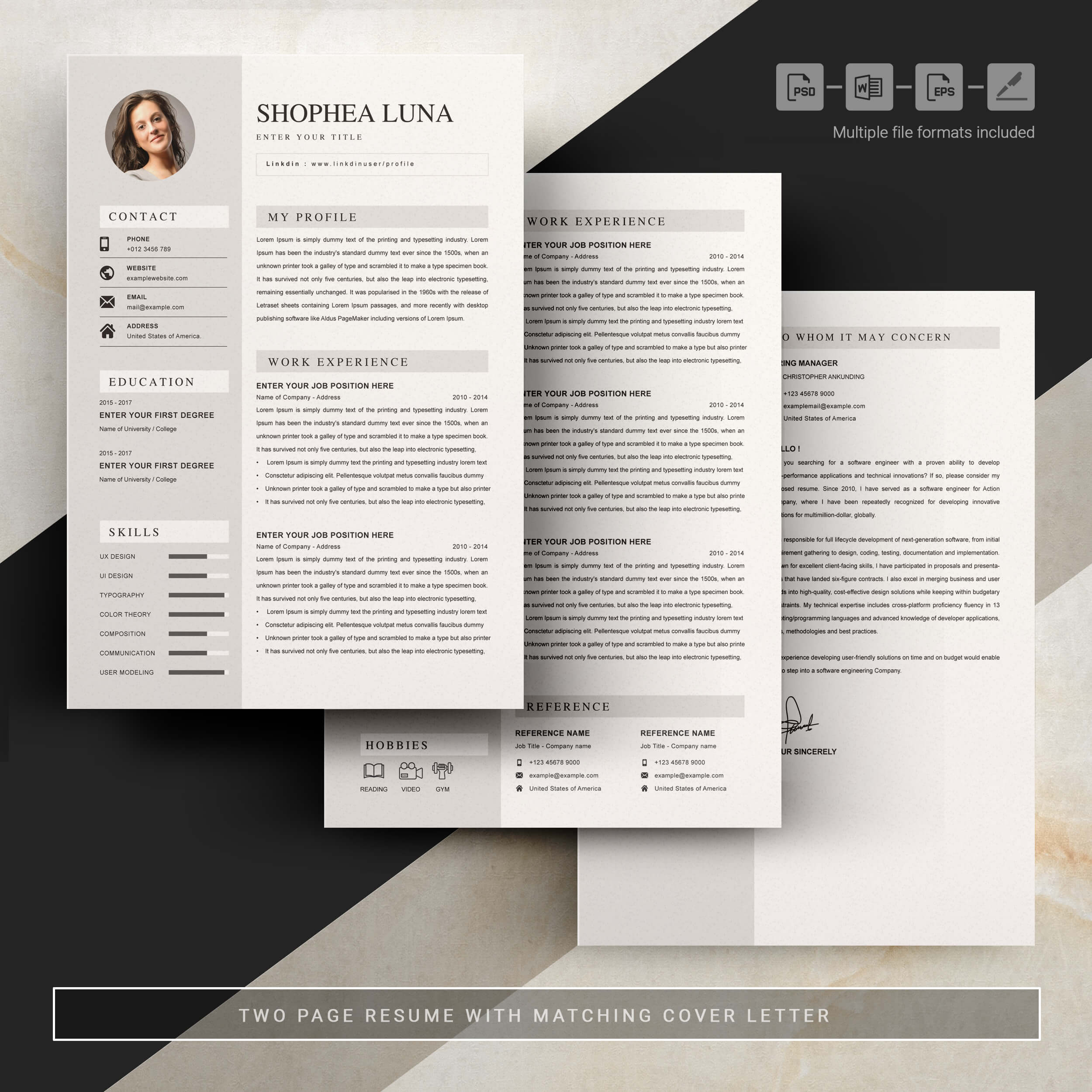 05 3 pages free resume design template 935