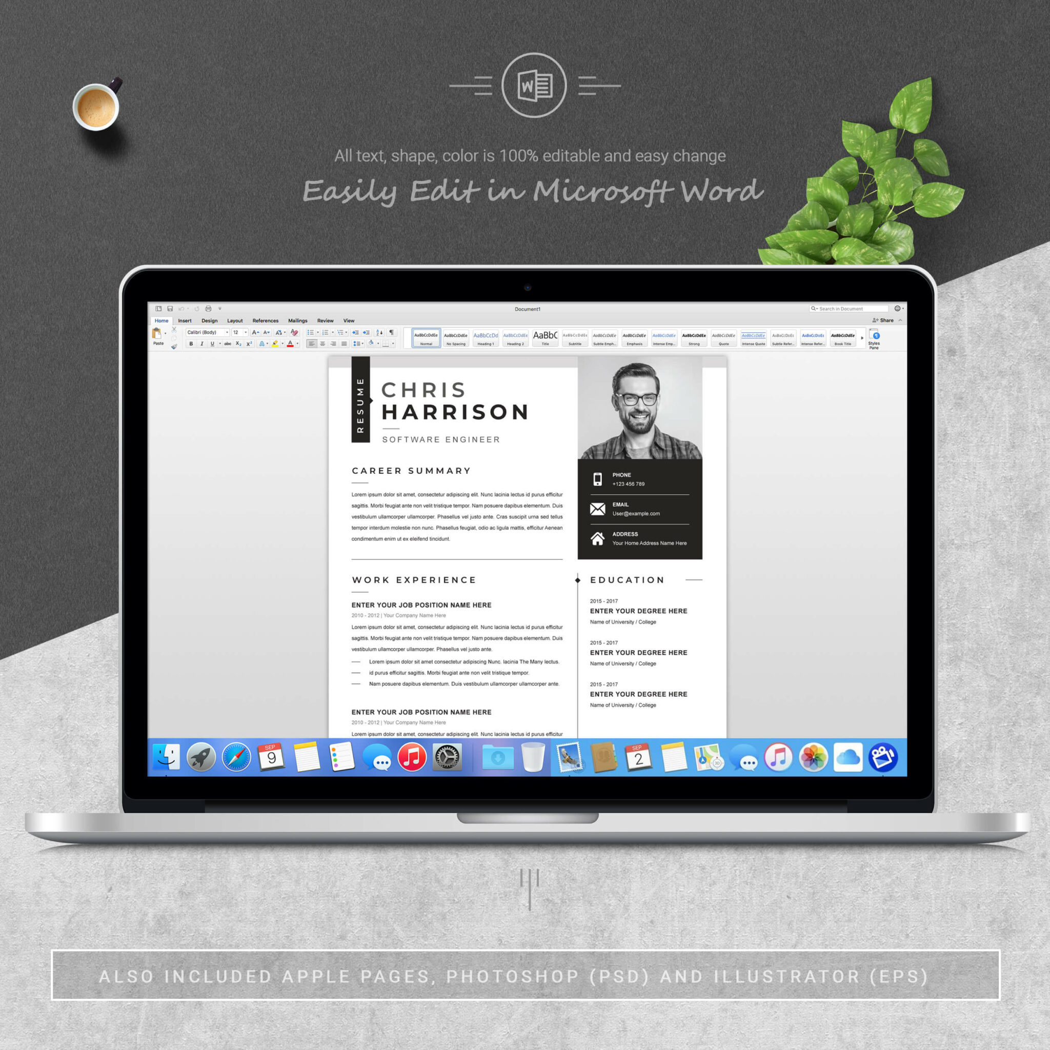 Software Engineer CV Template | Modern Resume Free Template - MasterBundles