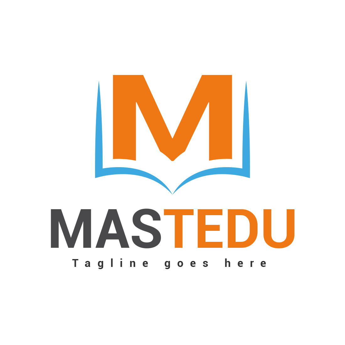 Letter M Educational logo design cover image.