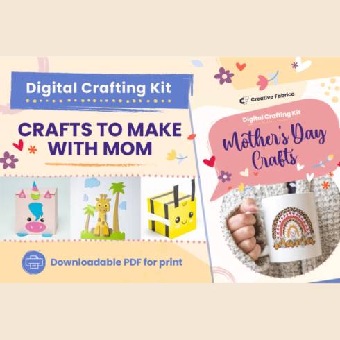 Mother's Day Digital Crafting Kit cover image.