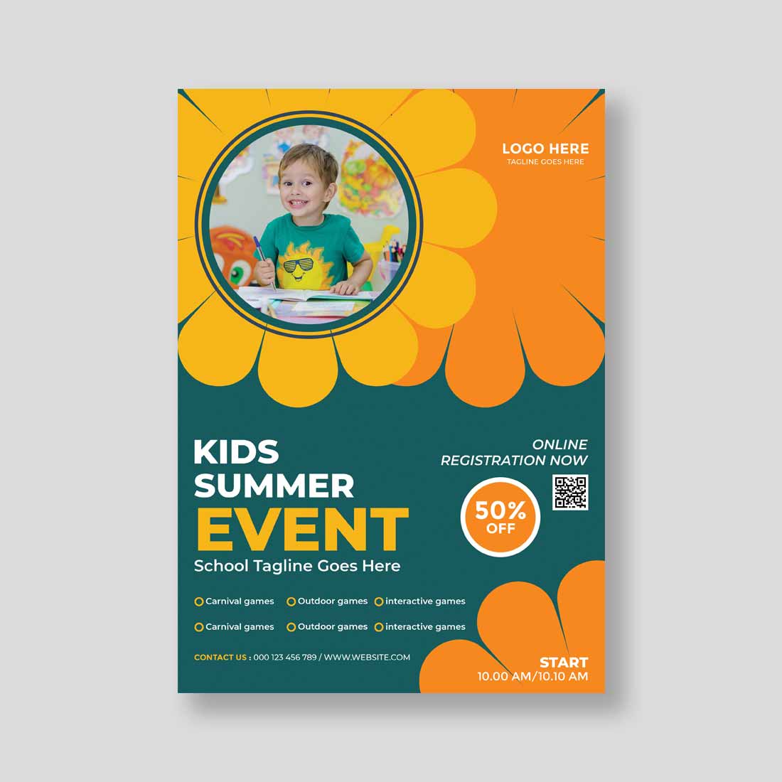 Kids Summer Event Flyer Design preview image.