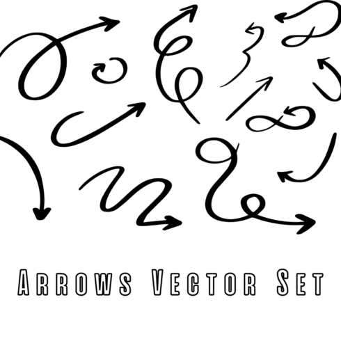 Black Curved Vector Arrows Set cover image.