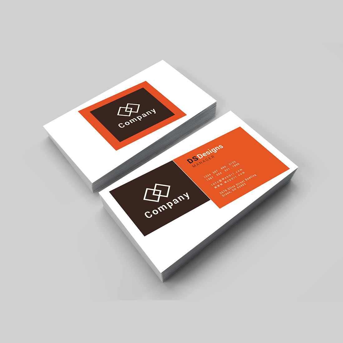 Simple business card design preview image.