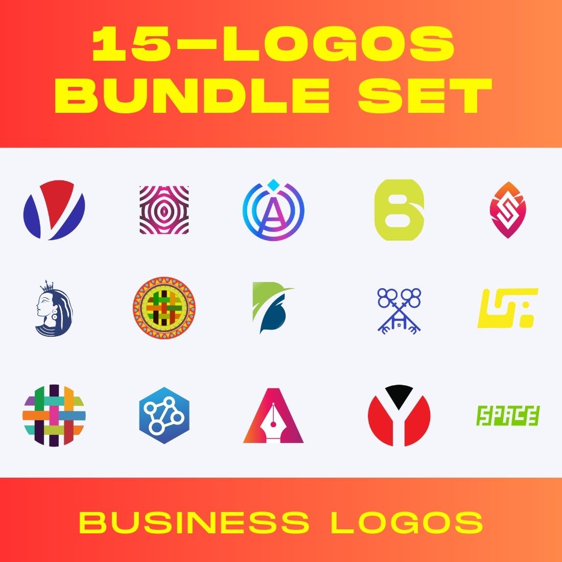 Business logos (15-Logos) bundle pack -Only $35 preview image.
