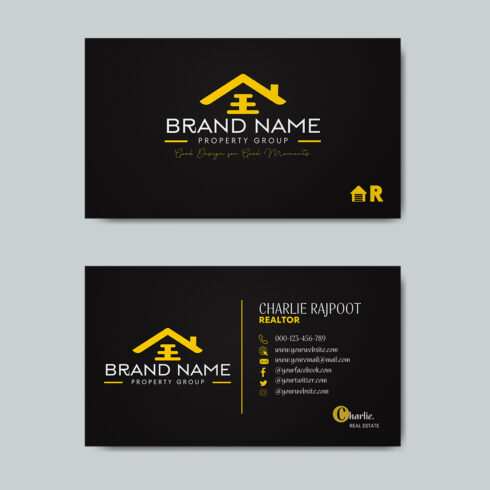 Luxury Real Estate Business Card Design cover image.