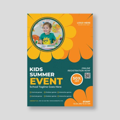 Kids Summer Event Flyer Design cover image.