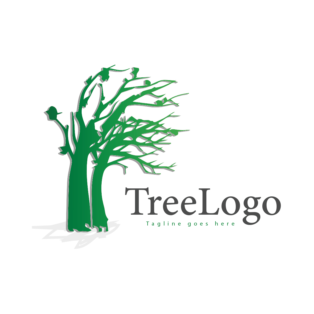 tree 3d logo design preview image.