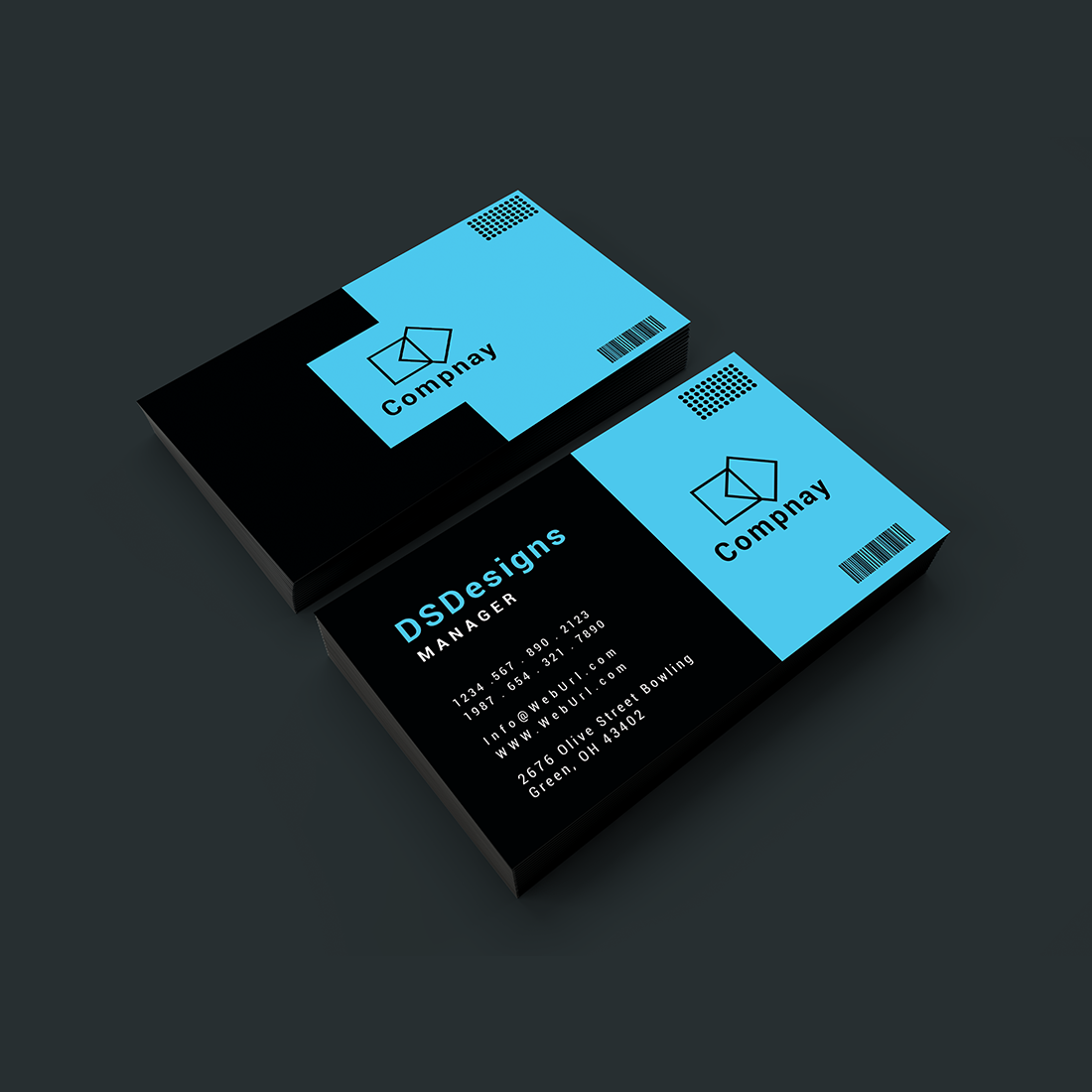 Modern and professional business card design preview image.