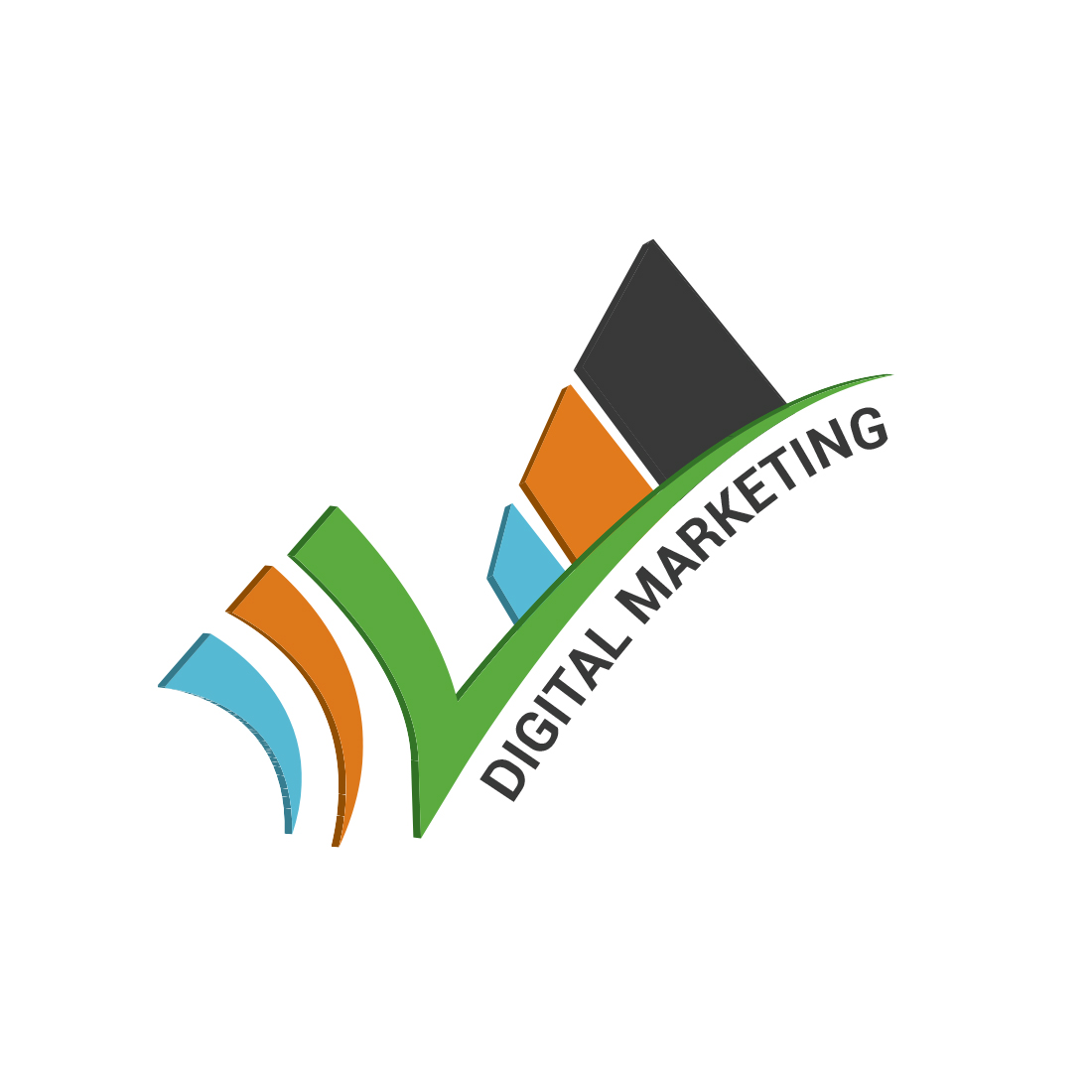 digital marketing logo design preview image.