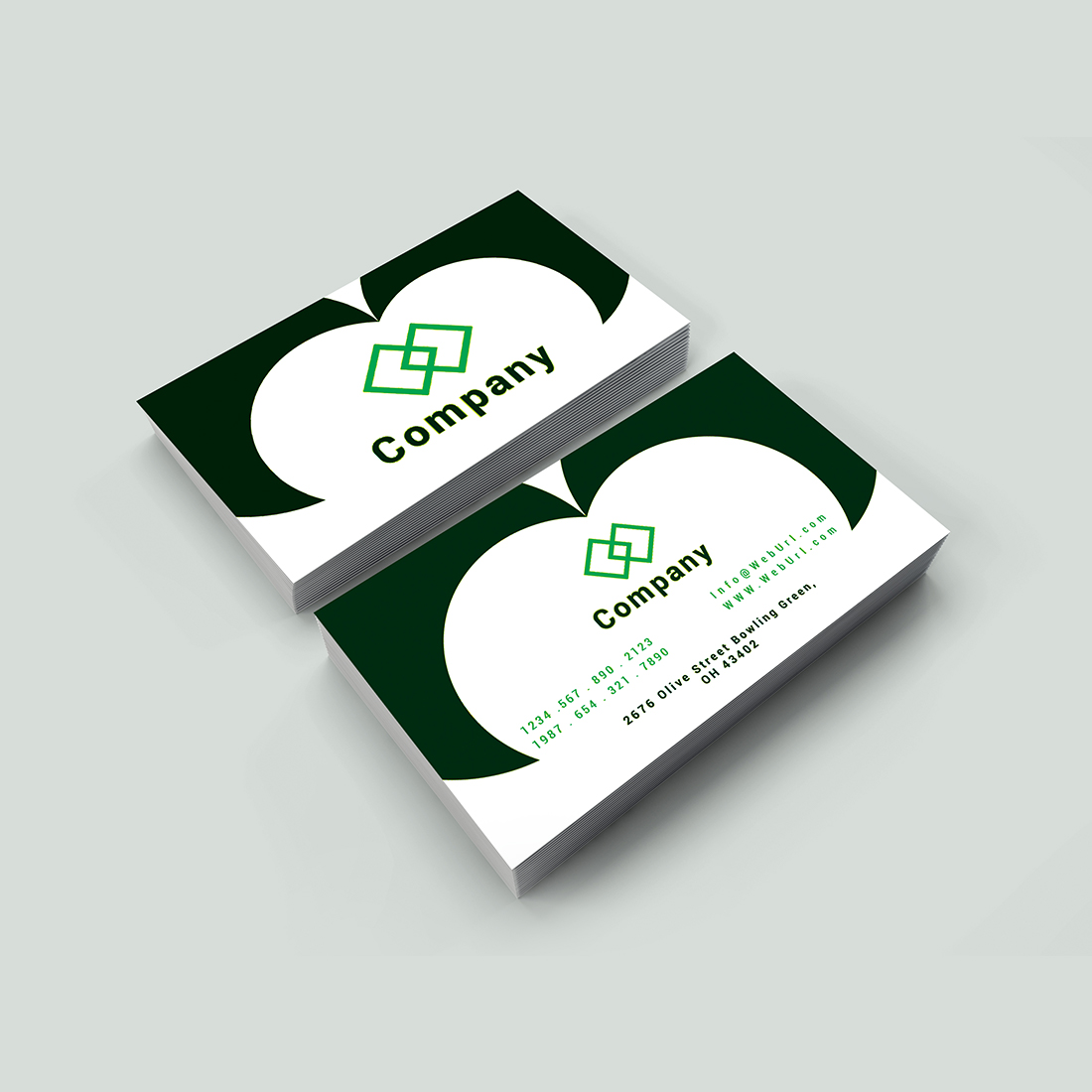 Nursery business card design preview image.