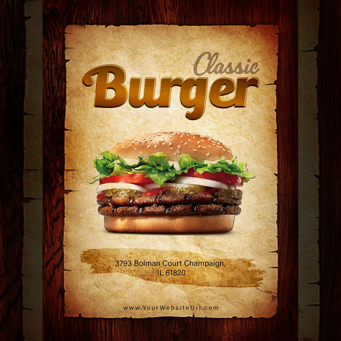 burger poster design preview image.